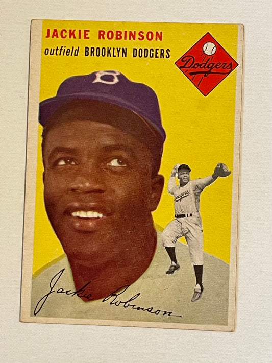 Jackie Robinson Topps ex condition baseball card 1954