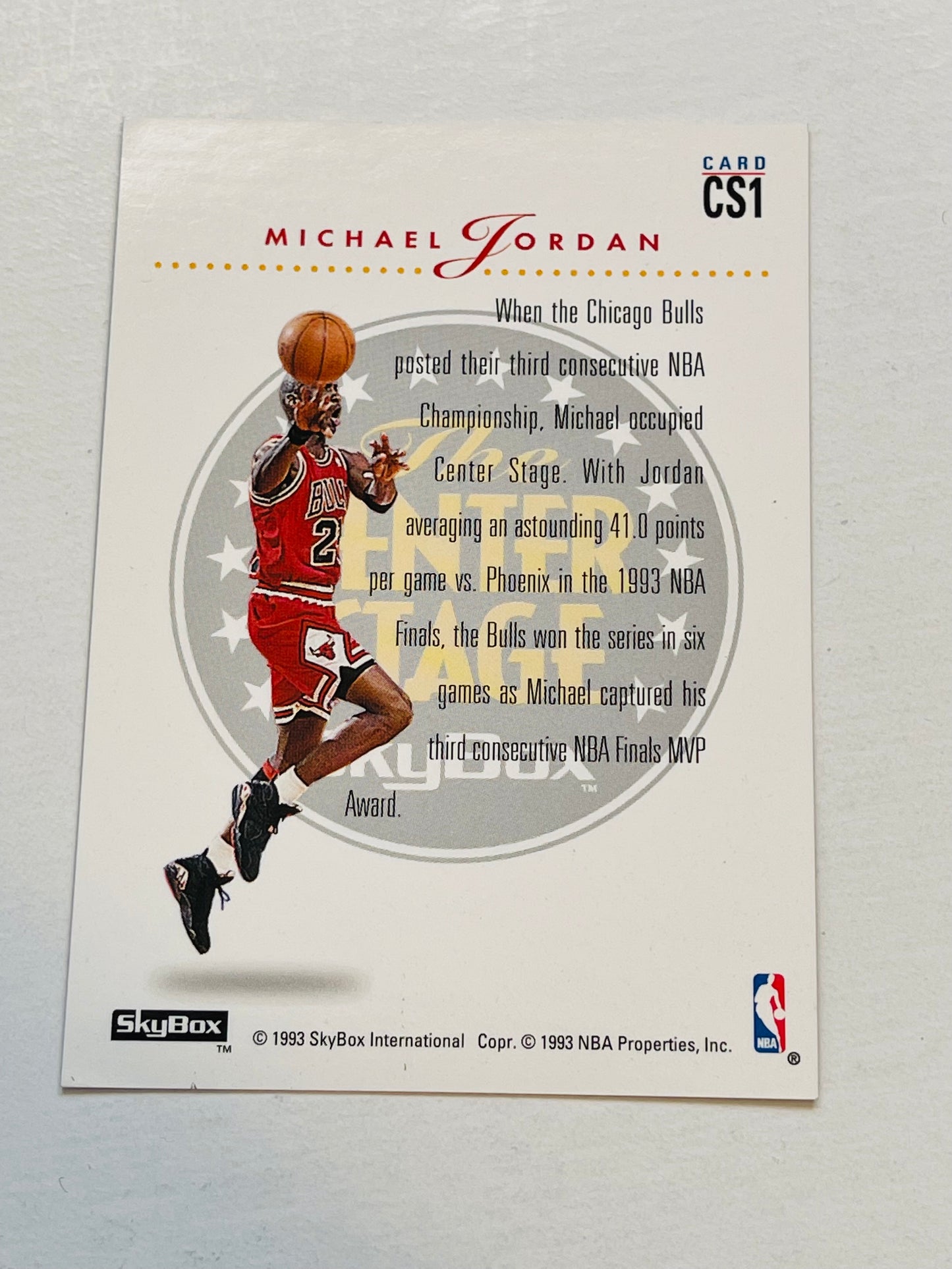 Michael Jordan skybox basketball CS1 insert card 1993