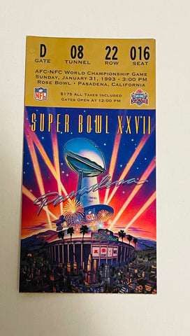 Super Bowl XXVII rare original game ticket 1993