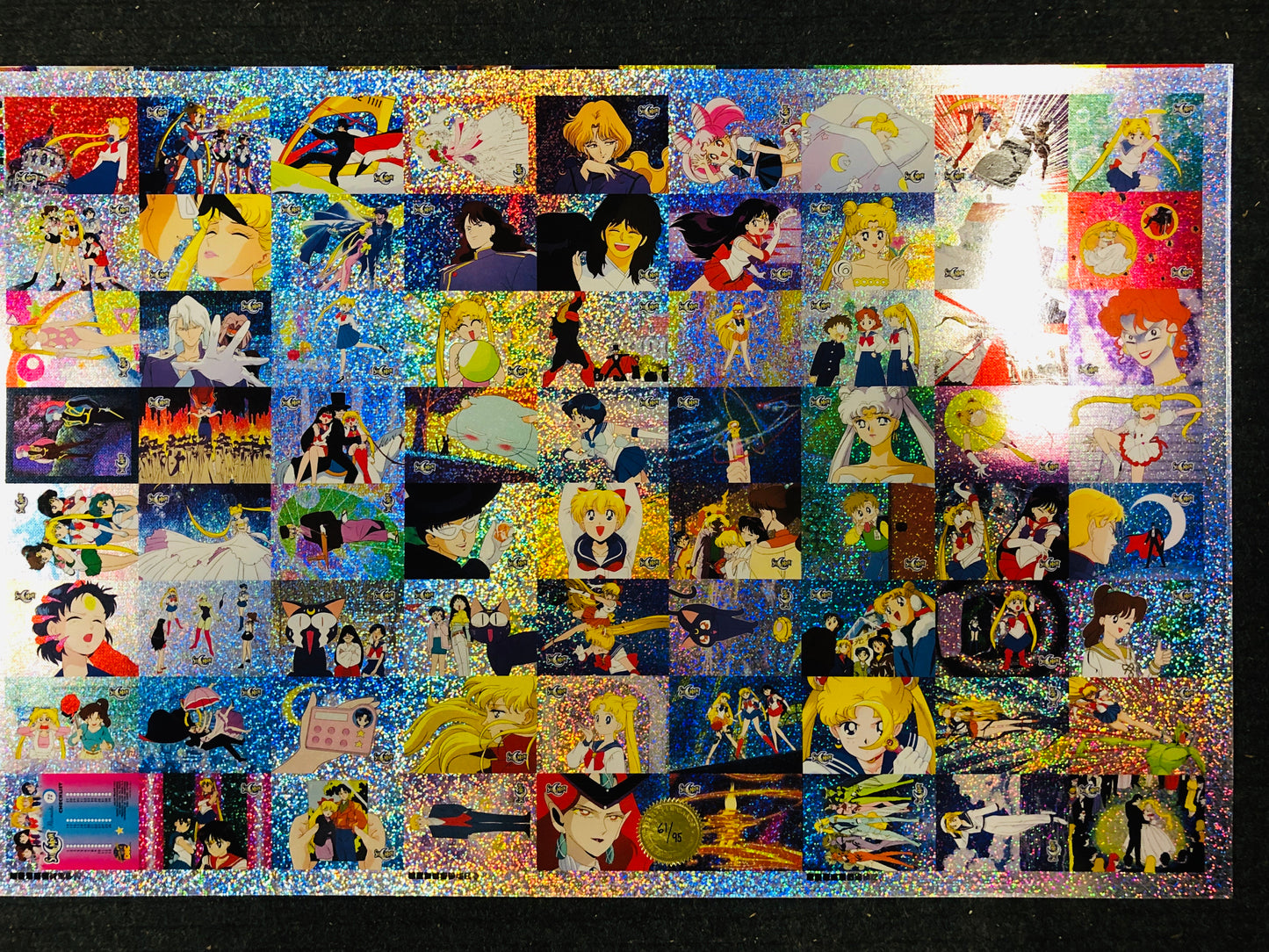 Sailor Moon anime rare foil uncut cards sheet 56/95 from 1990