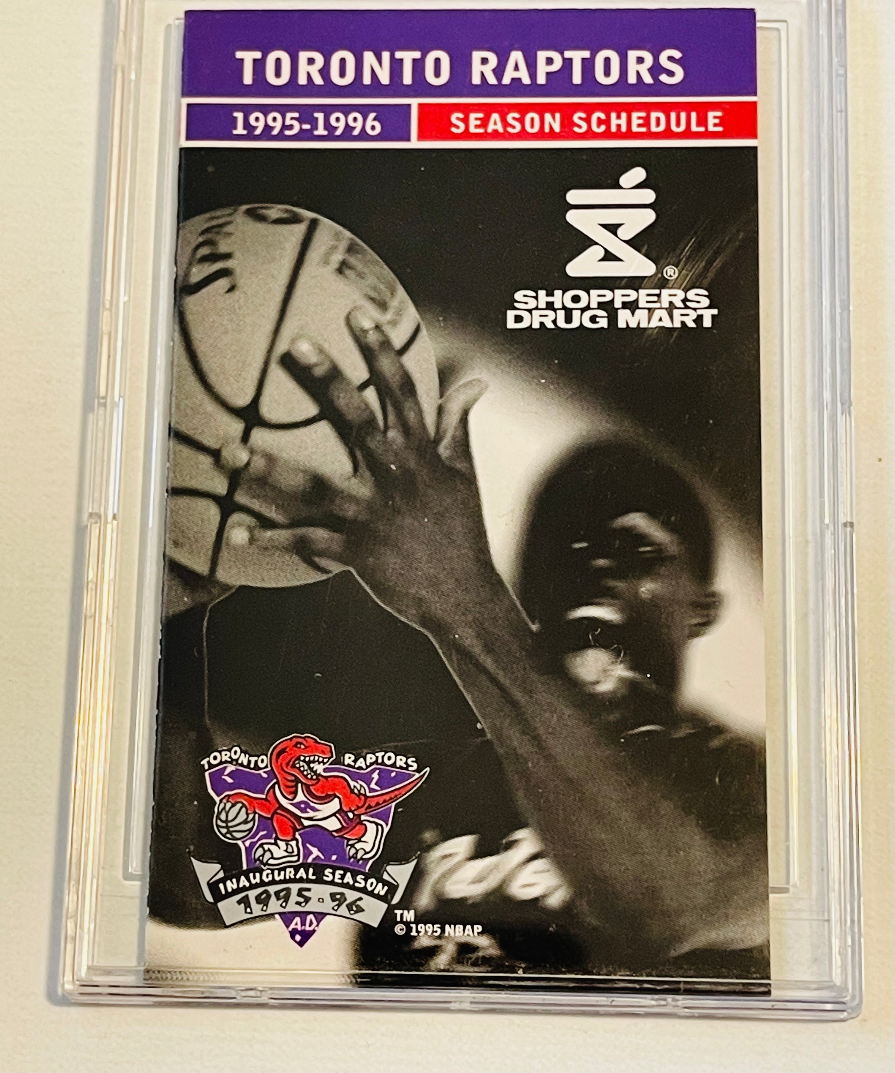 Toronto Raptors basketball first year pocket schedule 1995-96