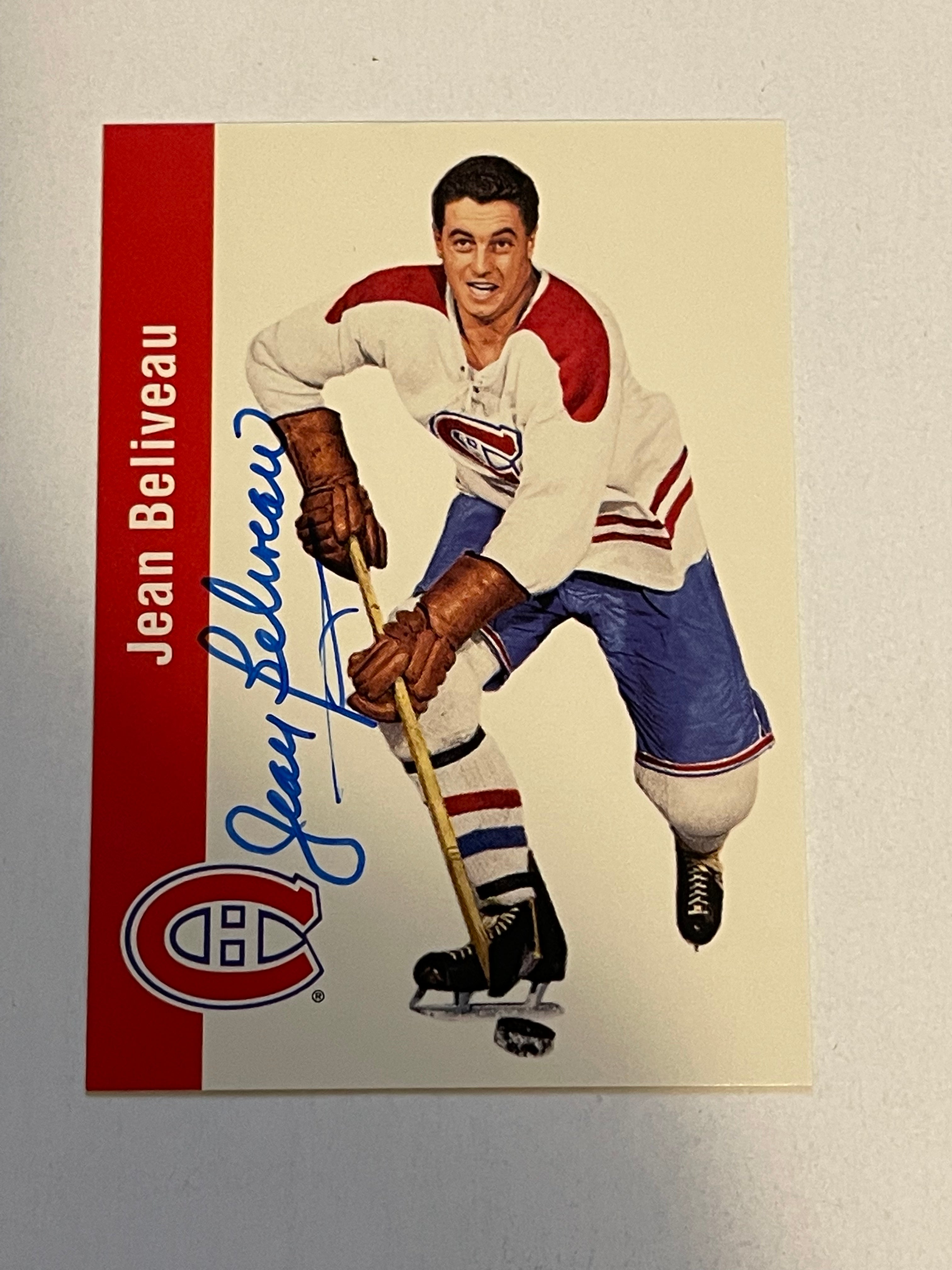 Jean Beliveau Montreal Canadiens signed in person hockey card with COA