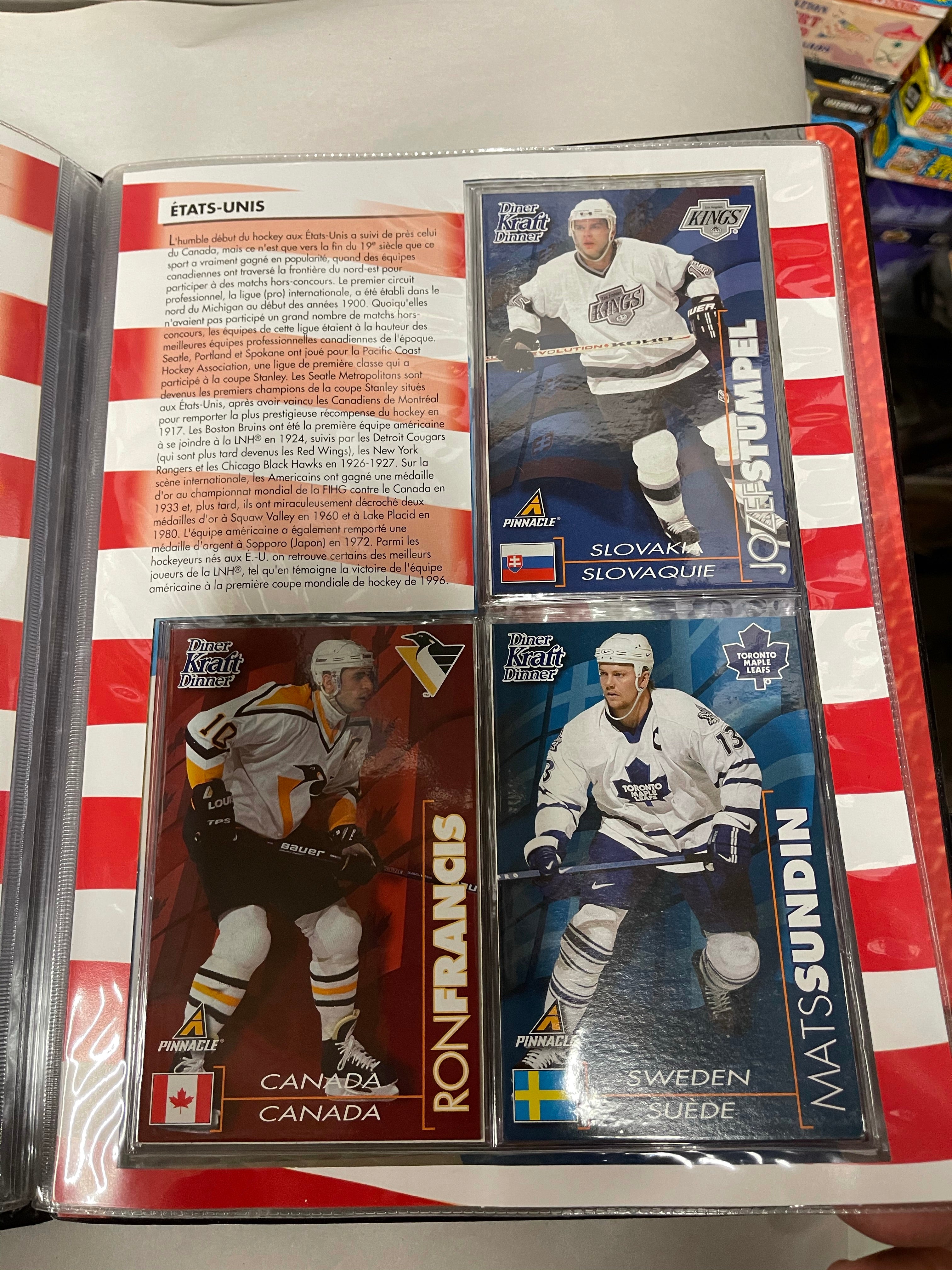 hockey card binder canada Kraft and Jello hockey cards limited issued set in binder 1997/98