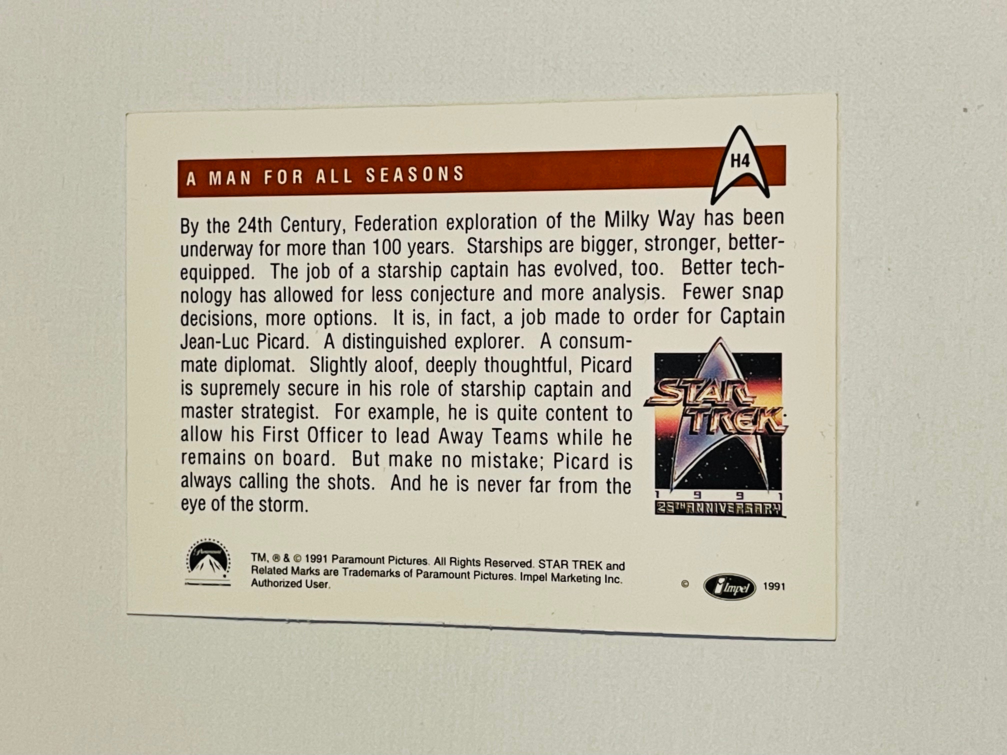 Star Trek Patrick Stewart hologram insert card 1991