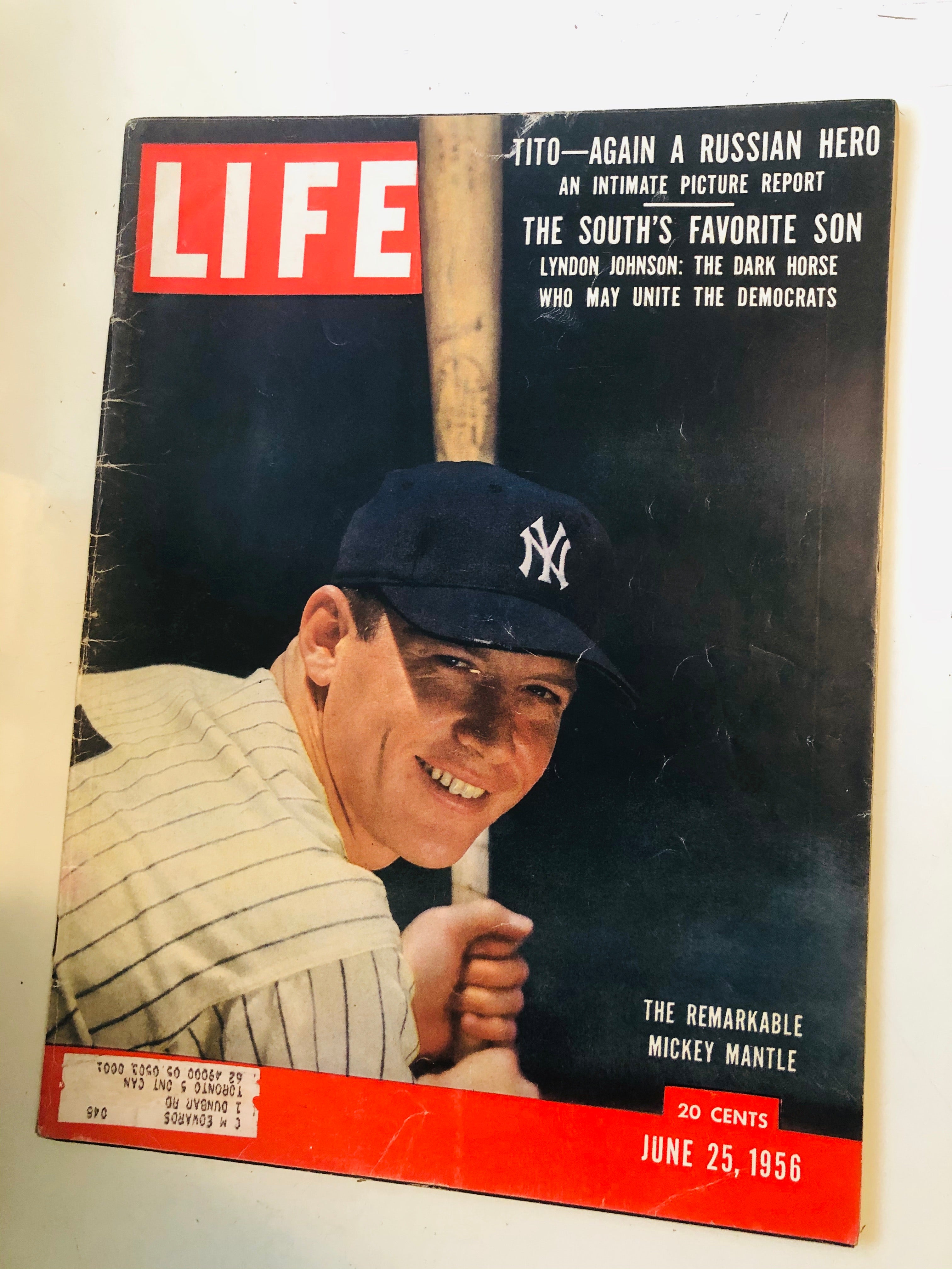 Mickey Mantle rare Life magazine 1956
