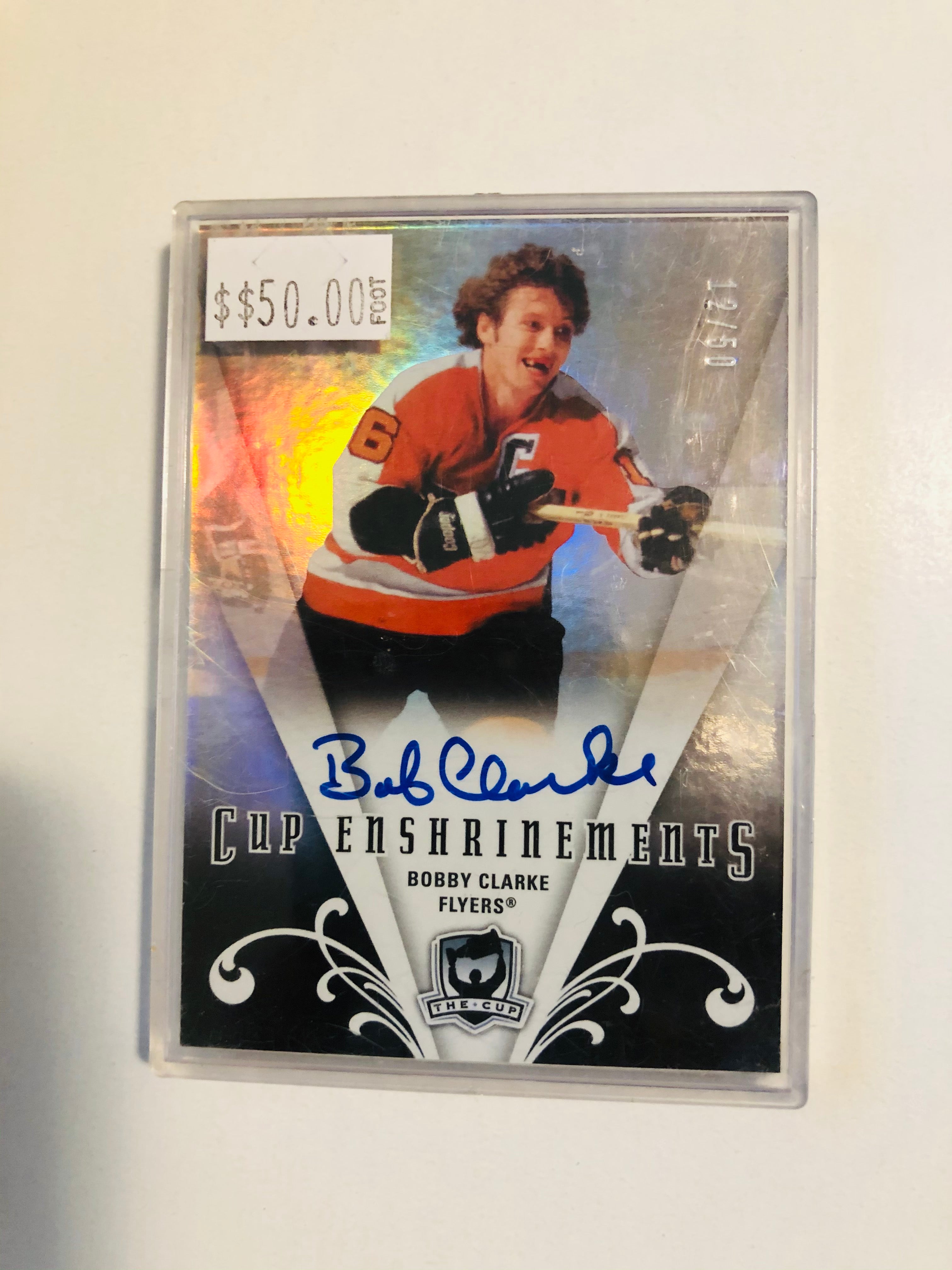 Bobby Clarke hockey autograph insert card