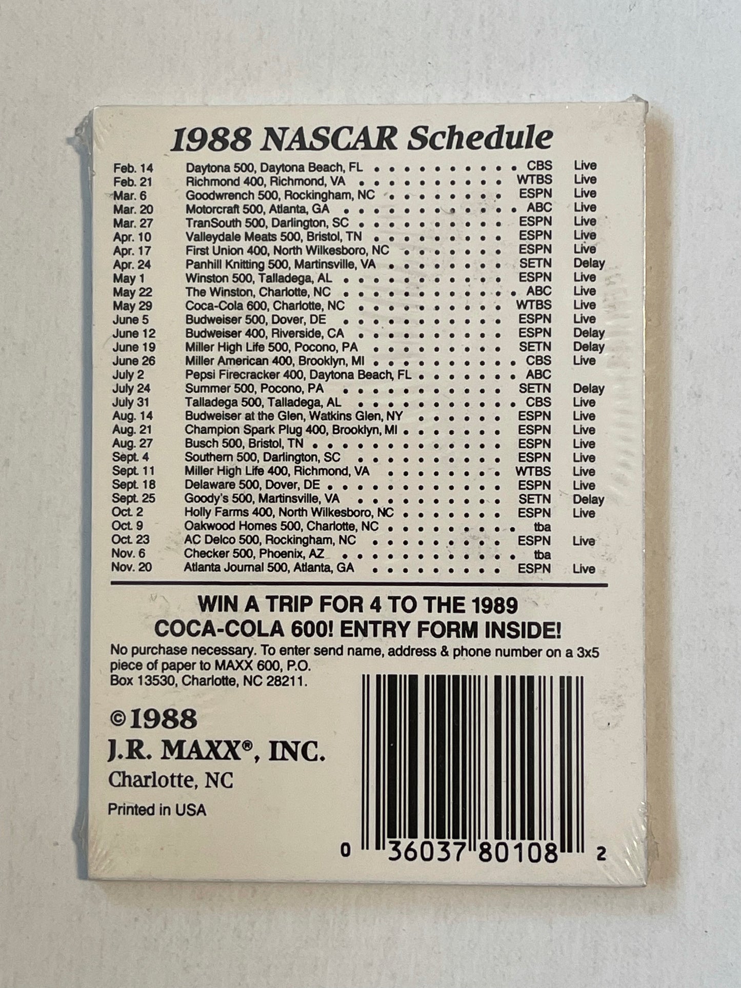 1988 Maxx NASCAR racing rare first year factory sealed cards pack