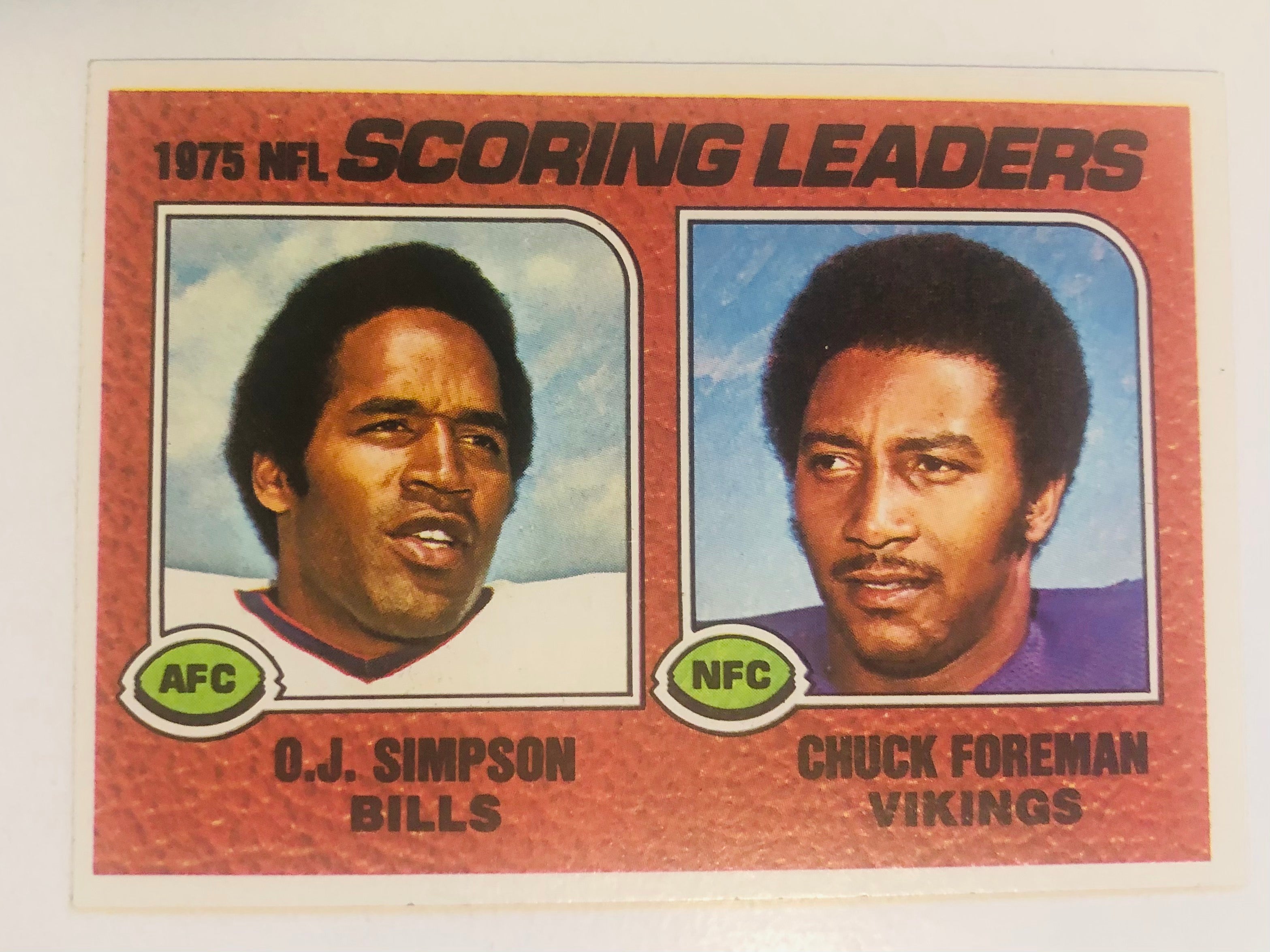 OJ Simpson Topps football scoring leader card 1976