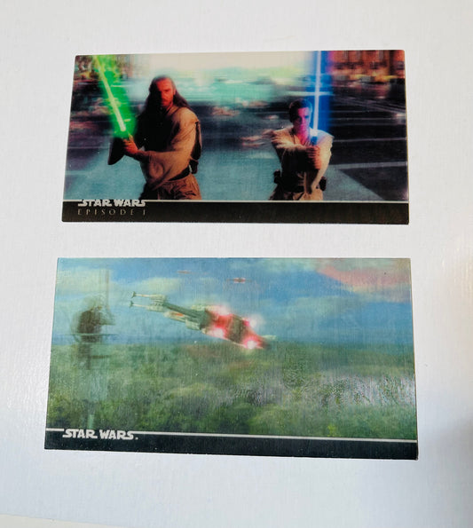 Star Wars movie two rare Lenticular cards, promo and insert