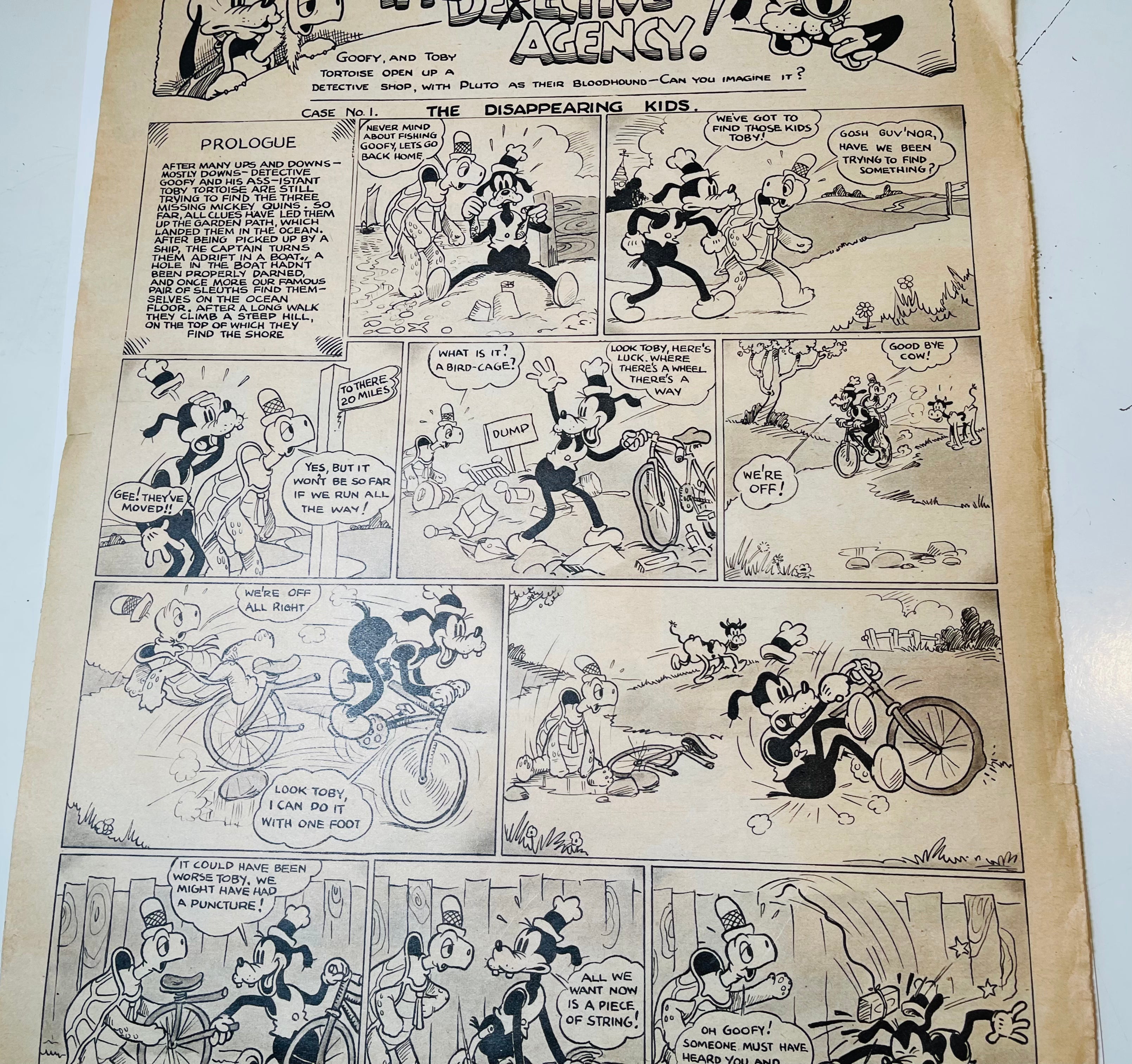Mickey Mouse weekly rare Disney comic strip 1937