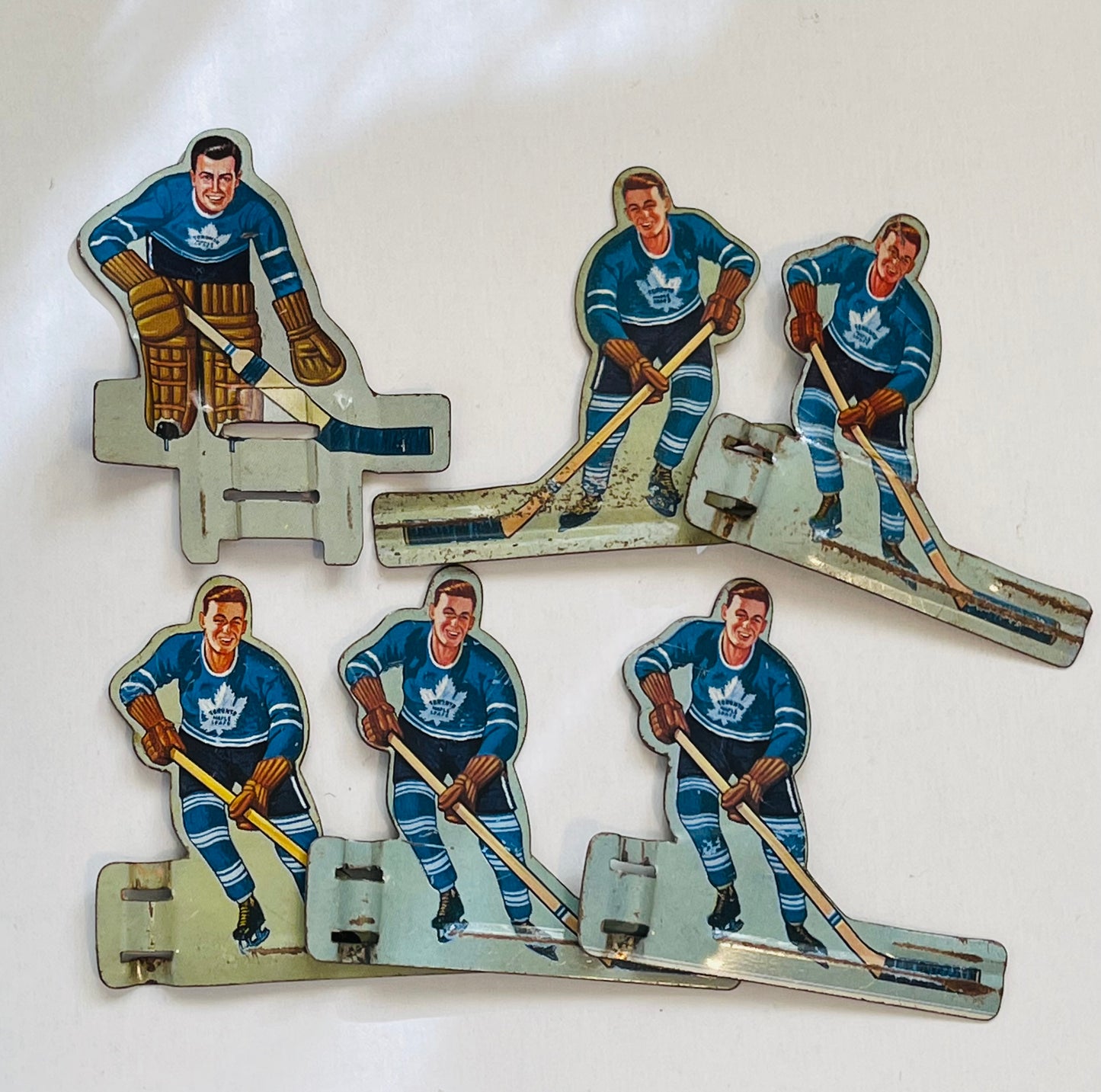 Toronto Maple Leafs rare 6 metal hockey players team set 1960s