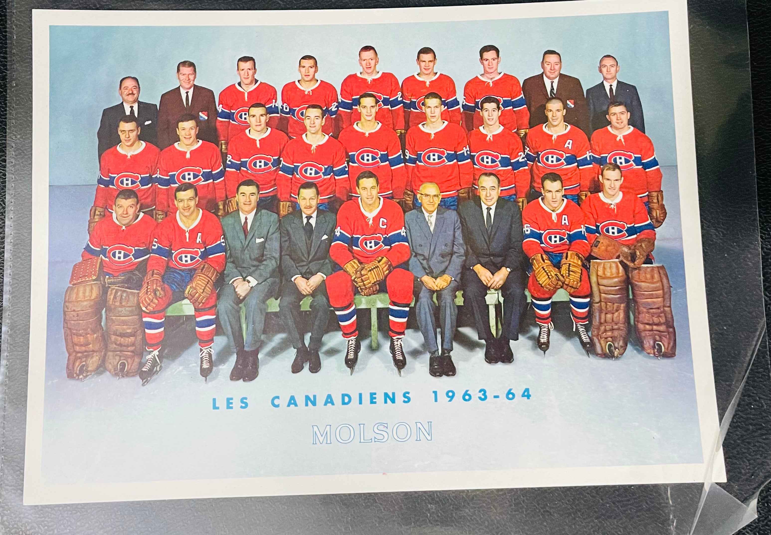 Montreal Canadiens hockey team vintage Molsons beer team photo 1963
