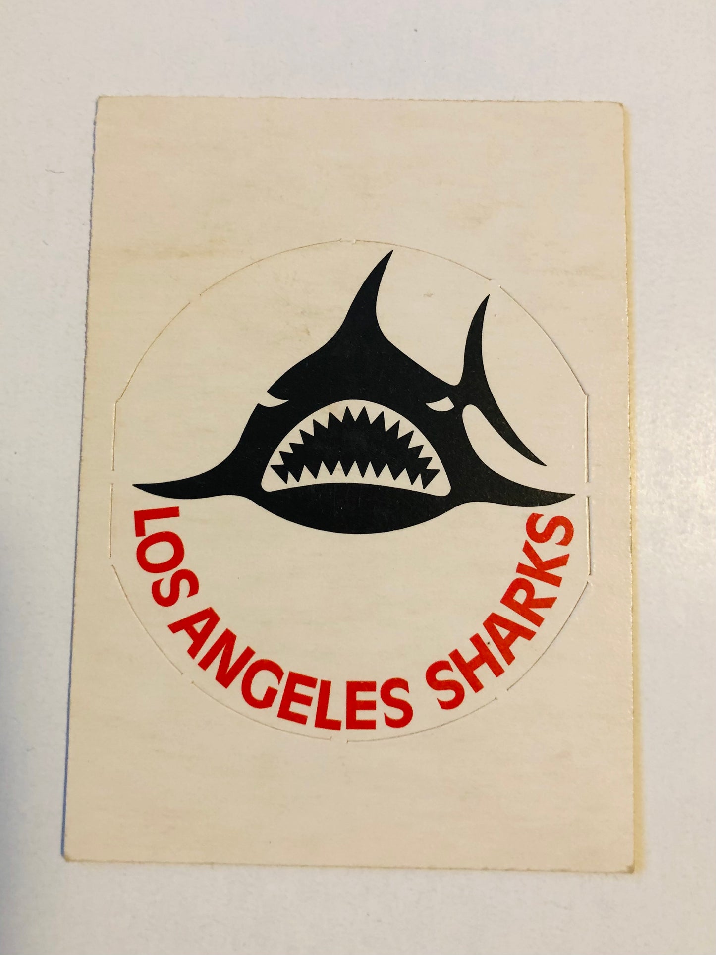 Los Angeles Sharks short print hockey logo punch out insert 1972