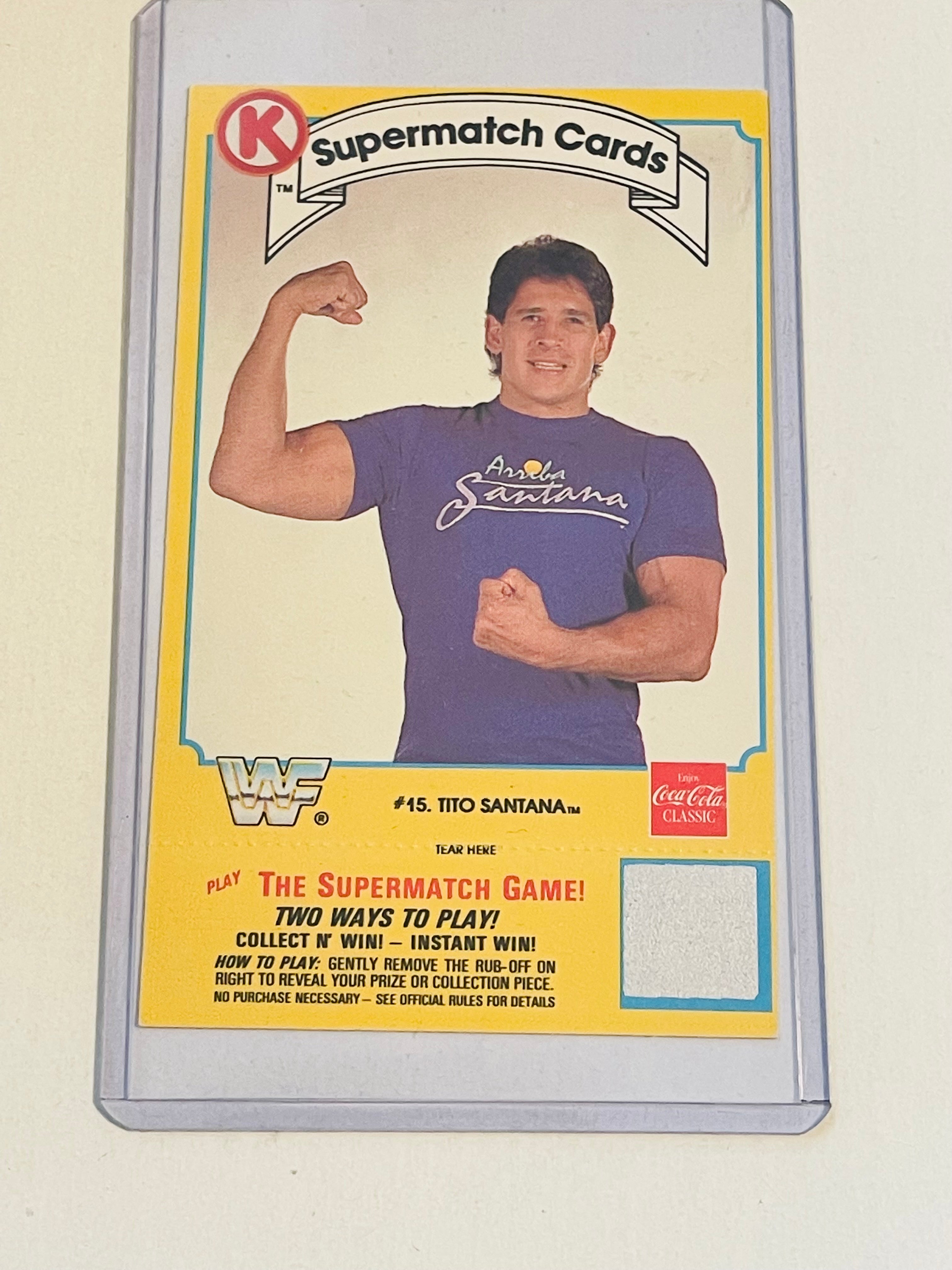 Wrestling Circle K Tito Santana rare Wrestling card 1987