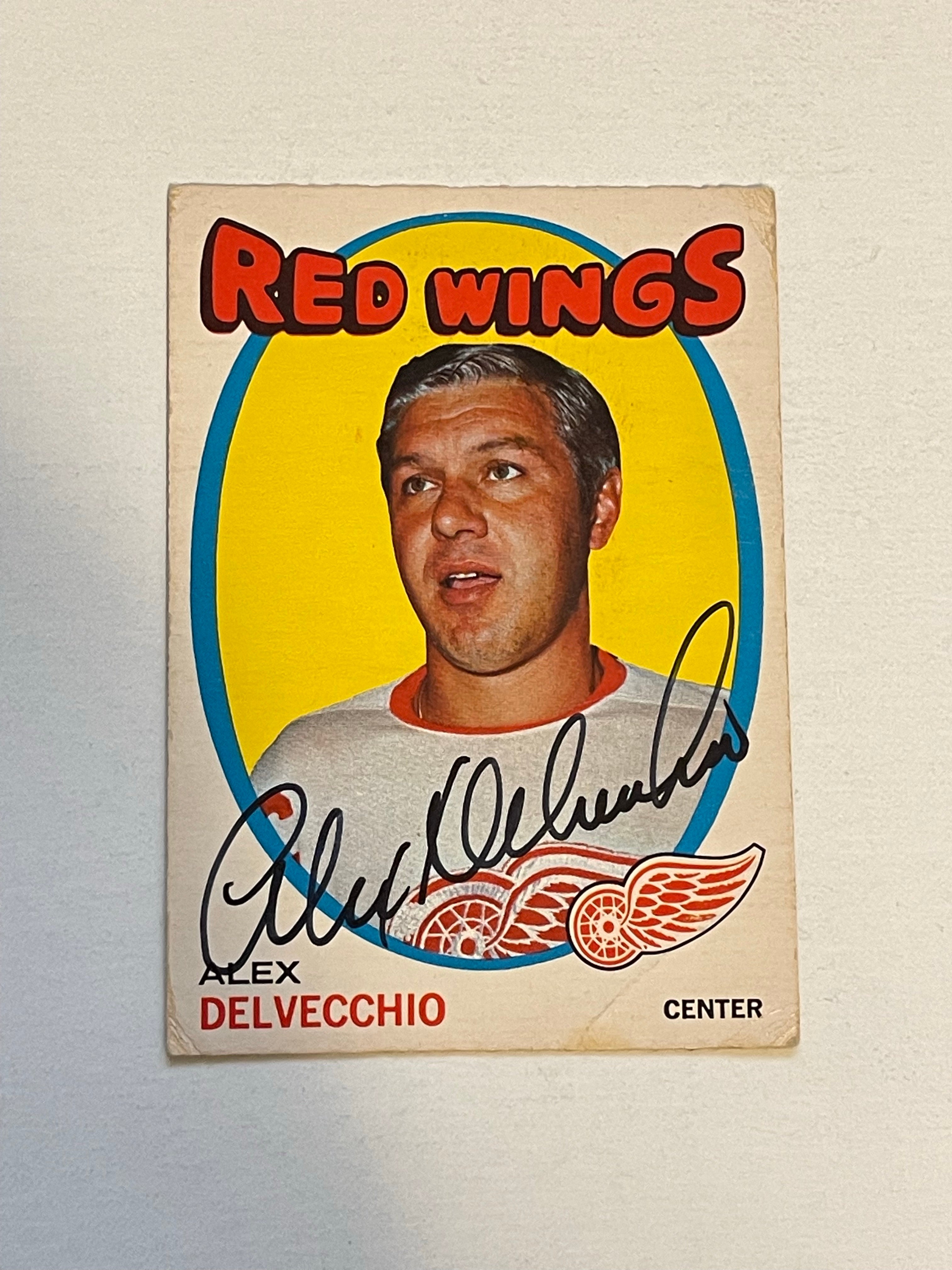Alex Delvecchio autograph hockey card with COA
