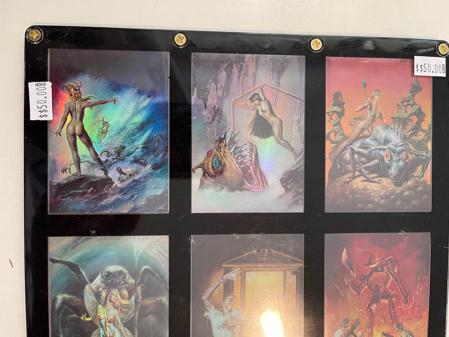 Boris Vallejo fantasy artist rare Chrome insert cards set in frame