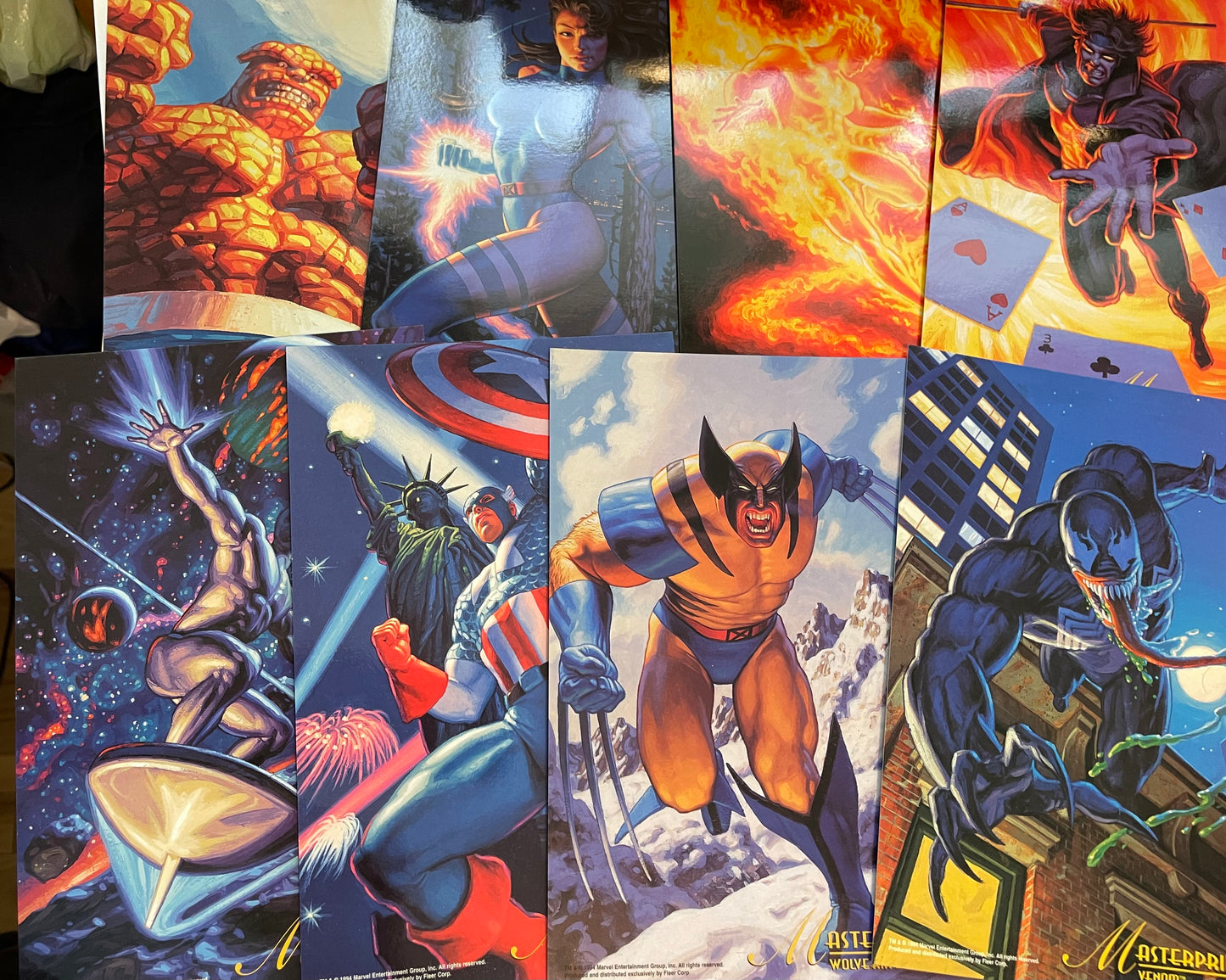 Marvel Masterprints 8x10 size 8 cards set 1994