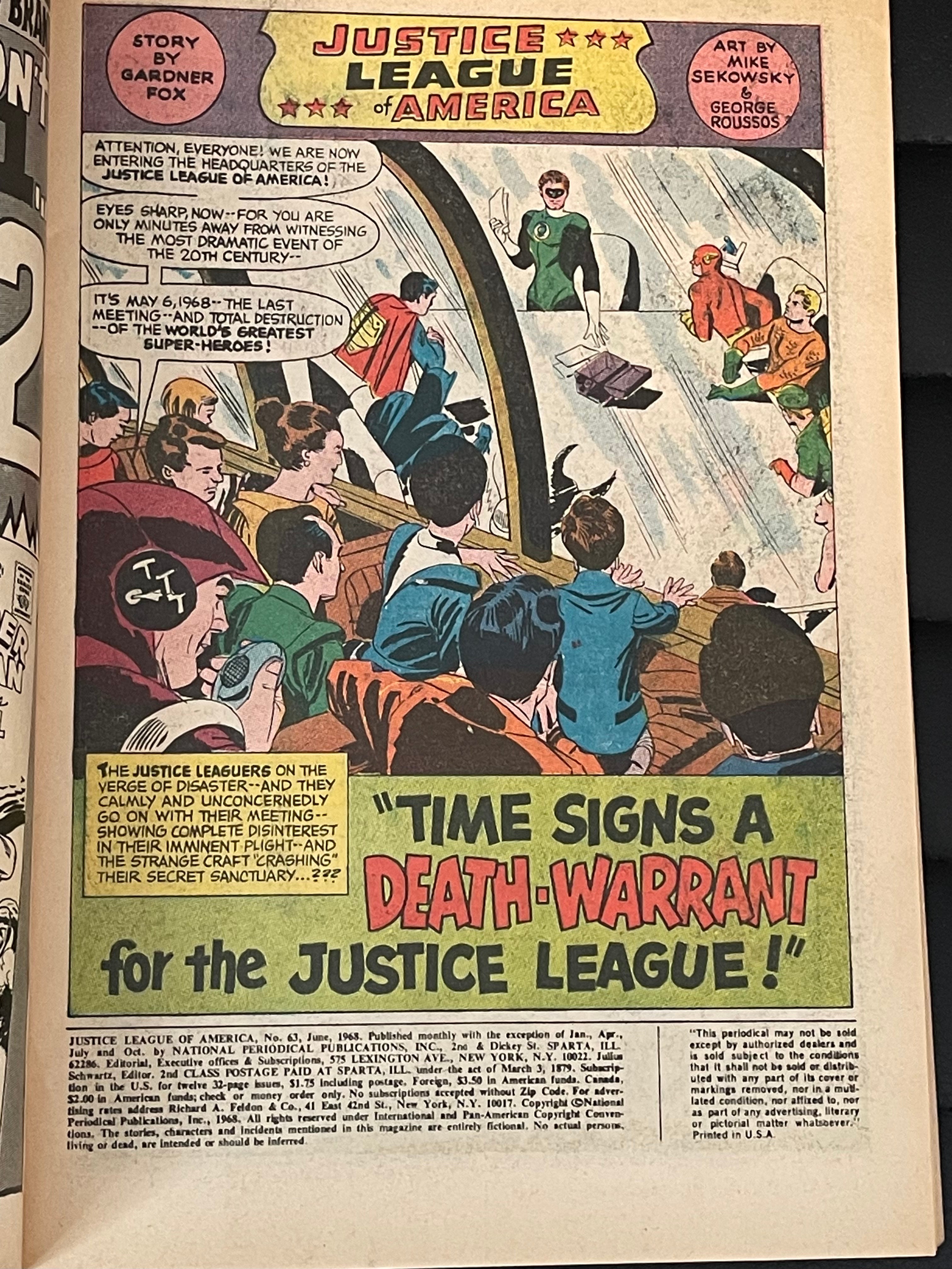 Justice League #63 comic 1968