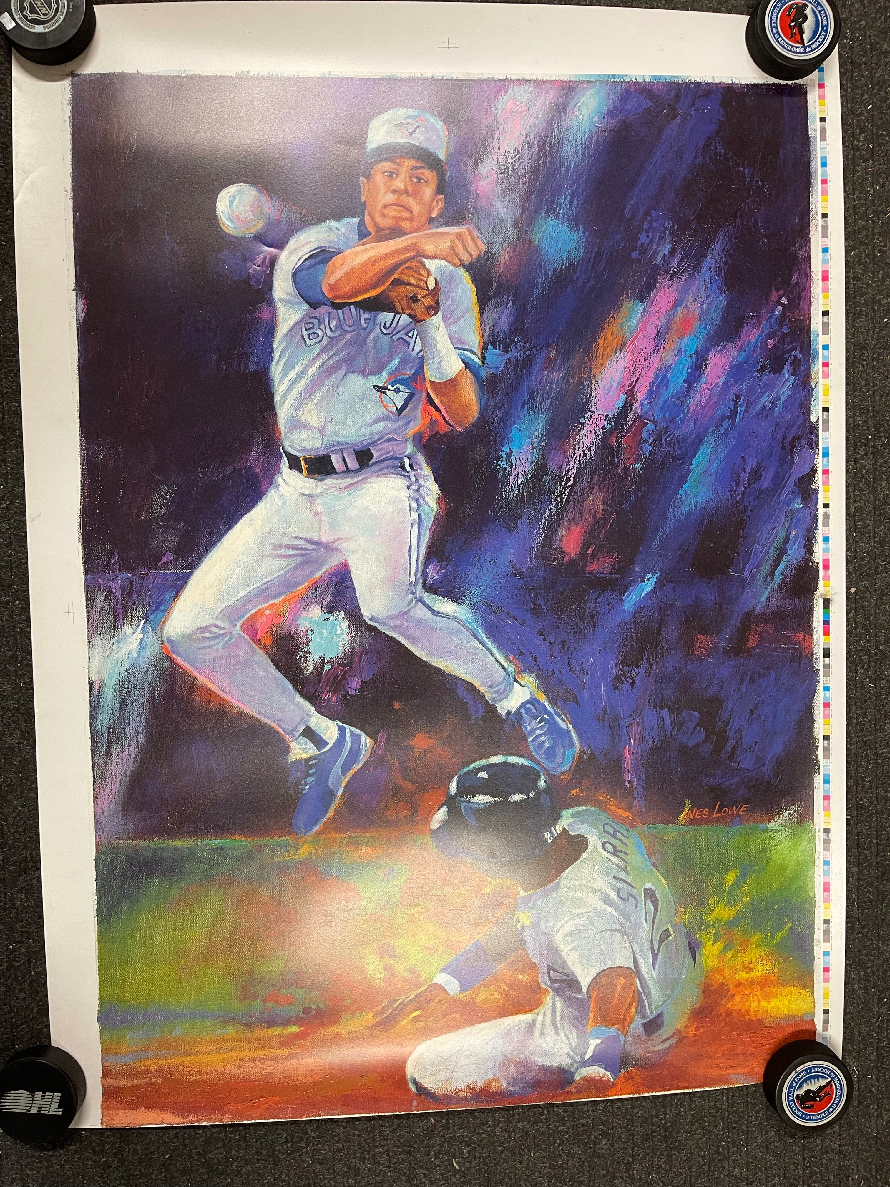 Toronto Blue Jays baseball rare Roberto Alomar printing proof poster 1990s
