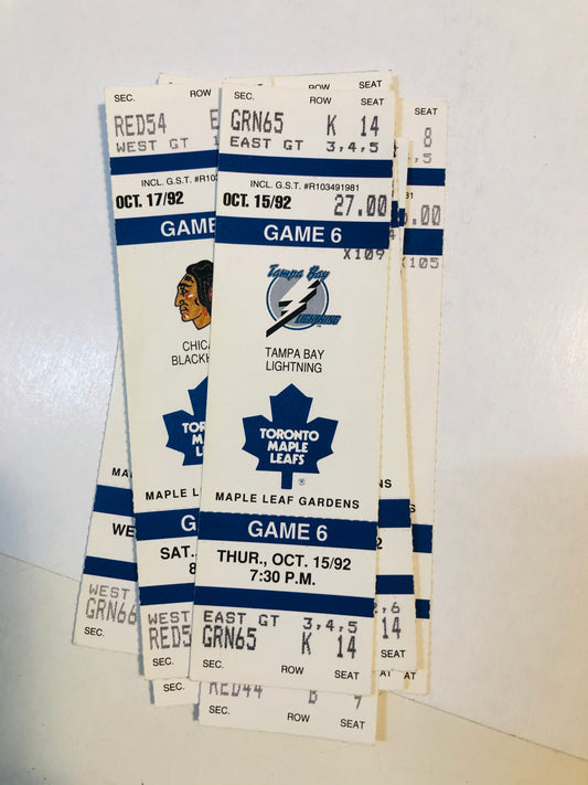 Toronto Maple Leafs hockey 8 tickets lot deal Oct, 1992