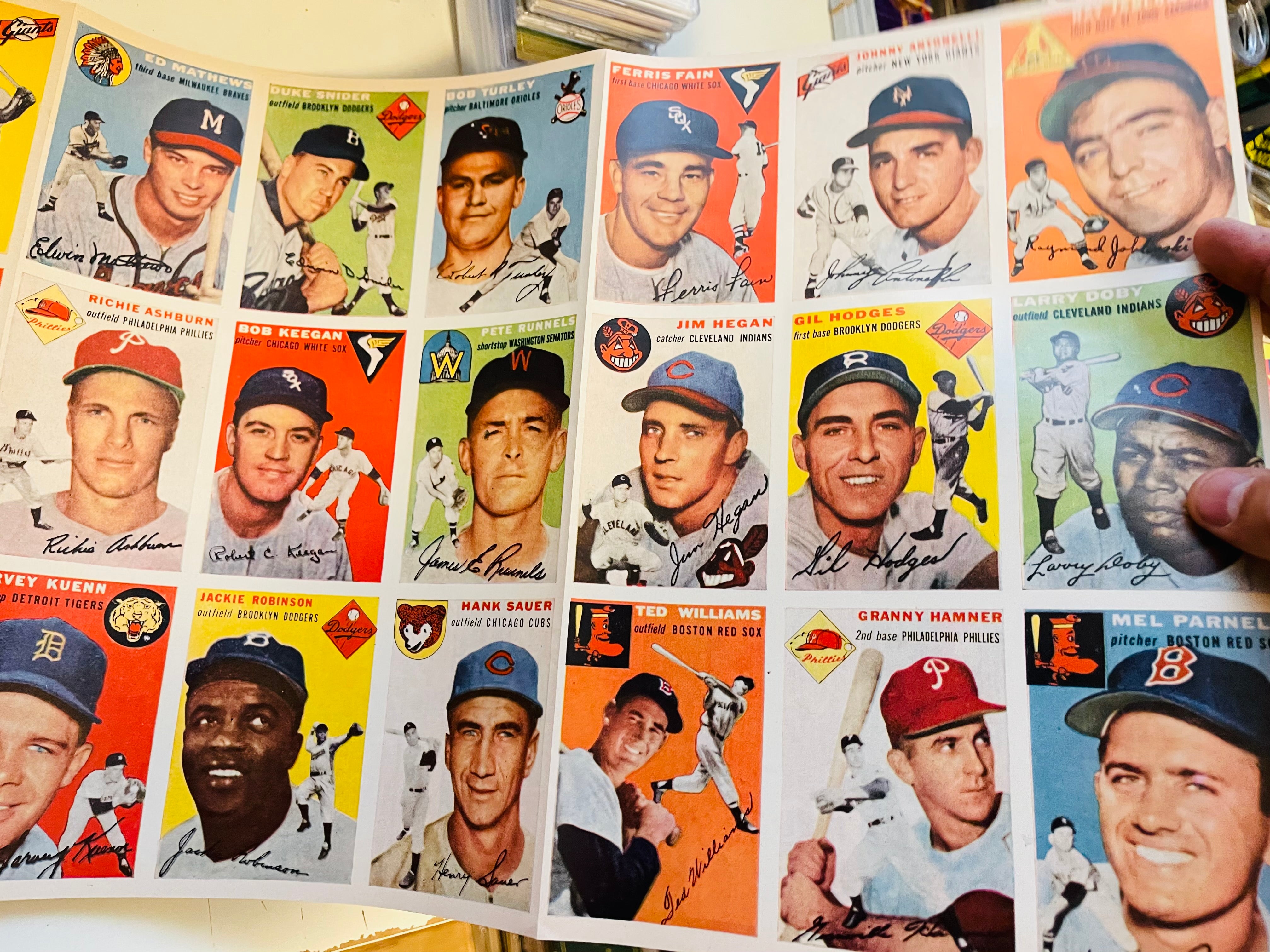 Sports Illustrated #1 rare first issue with Topps baseball cards sheet 1954