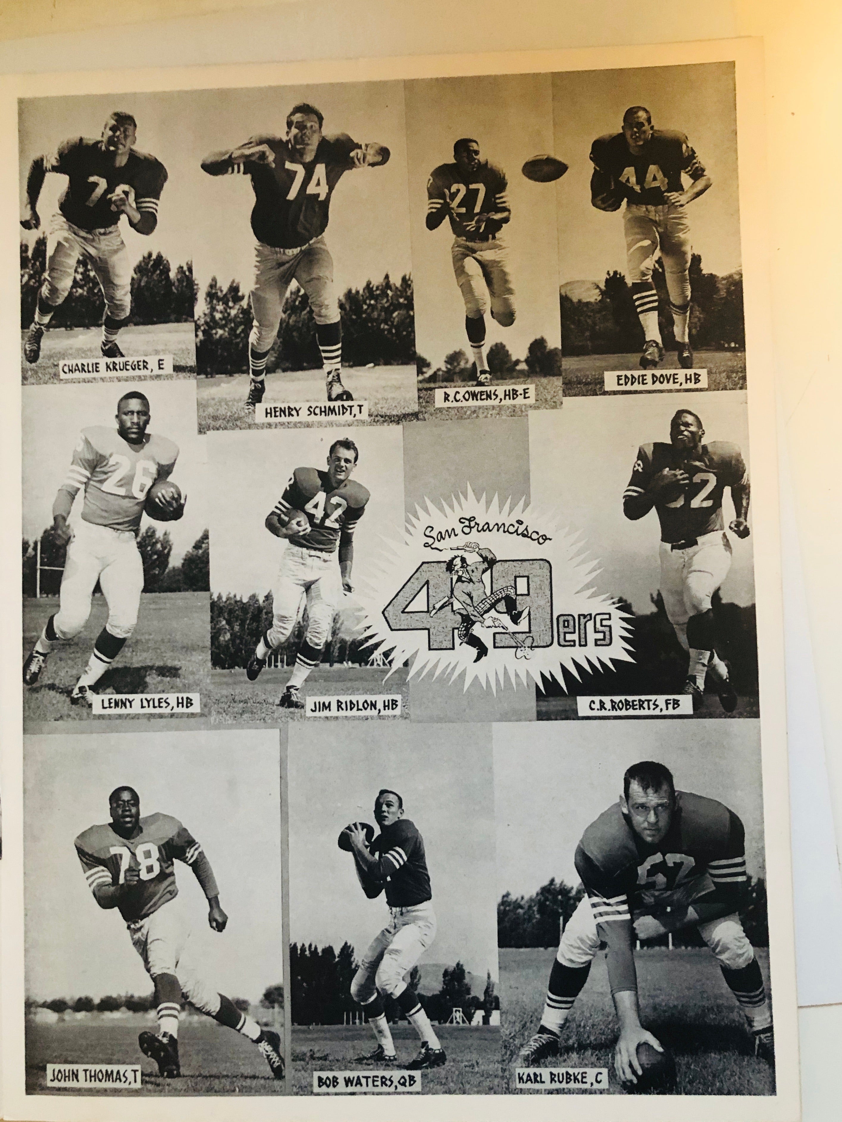 1960 football game program 49ers vs Lions