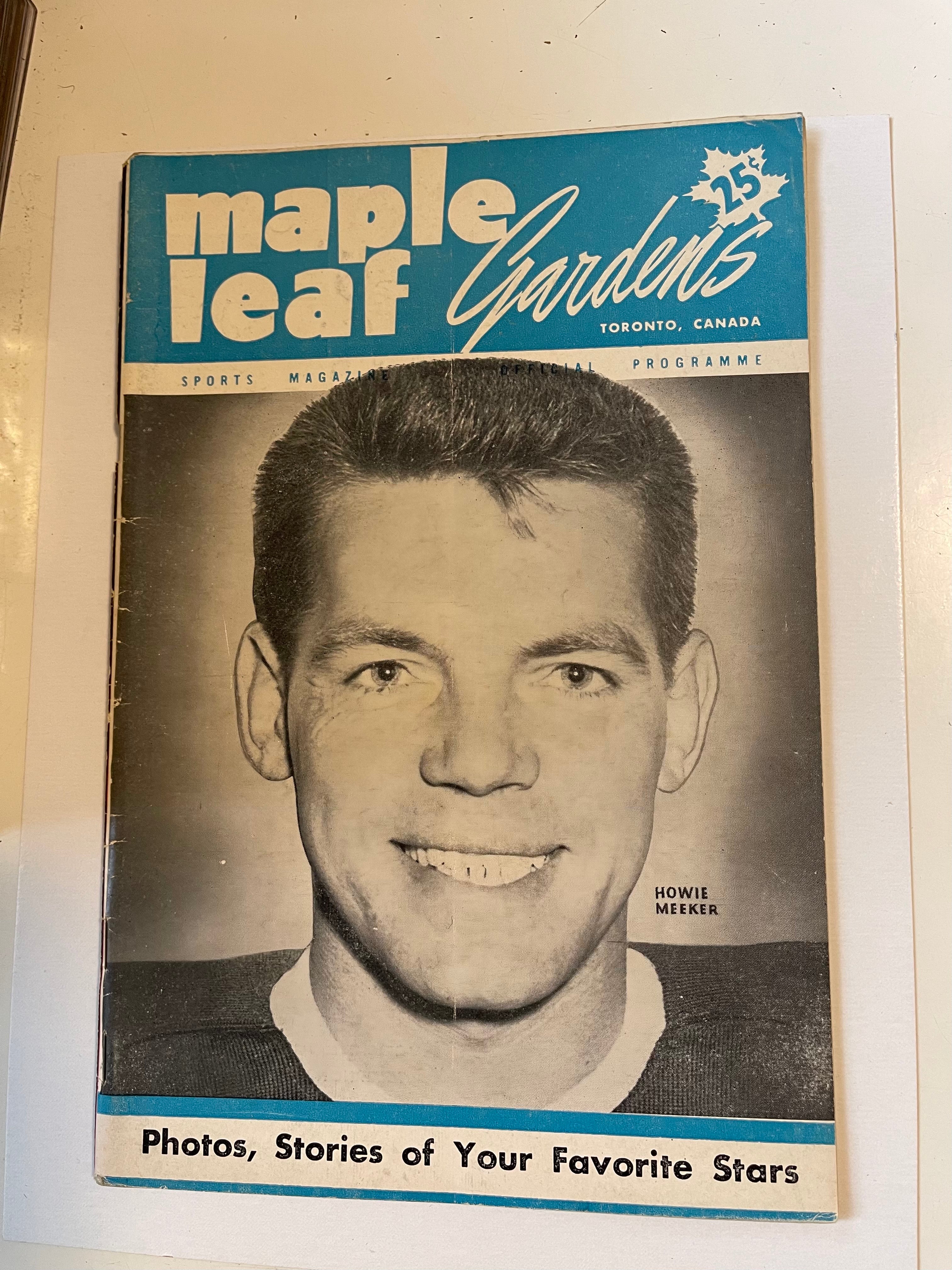 Maple Leaf Gardens rare hockey game program. March 10,1951