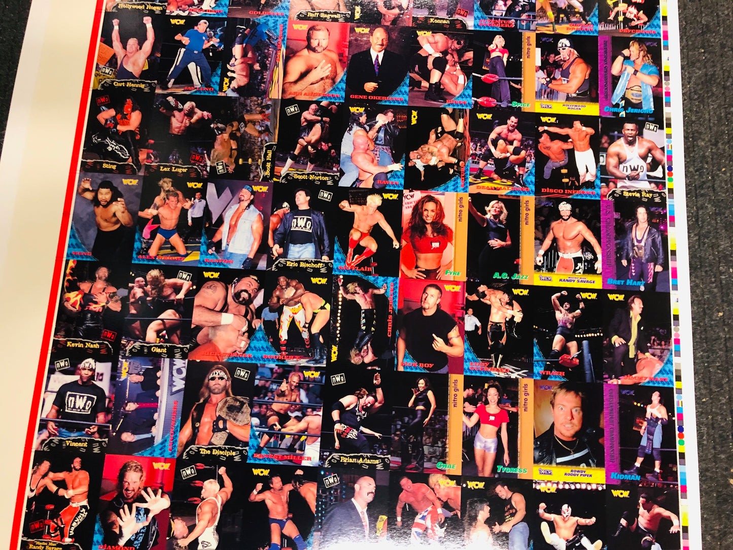 Wrestling WCW rare uncut cards sheet 1995