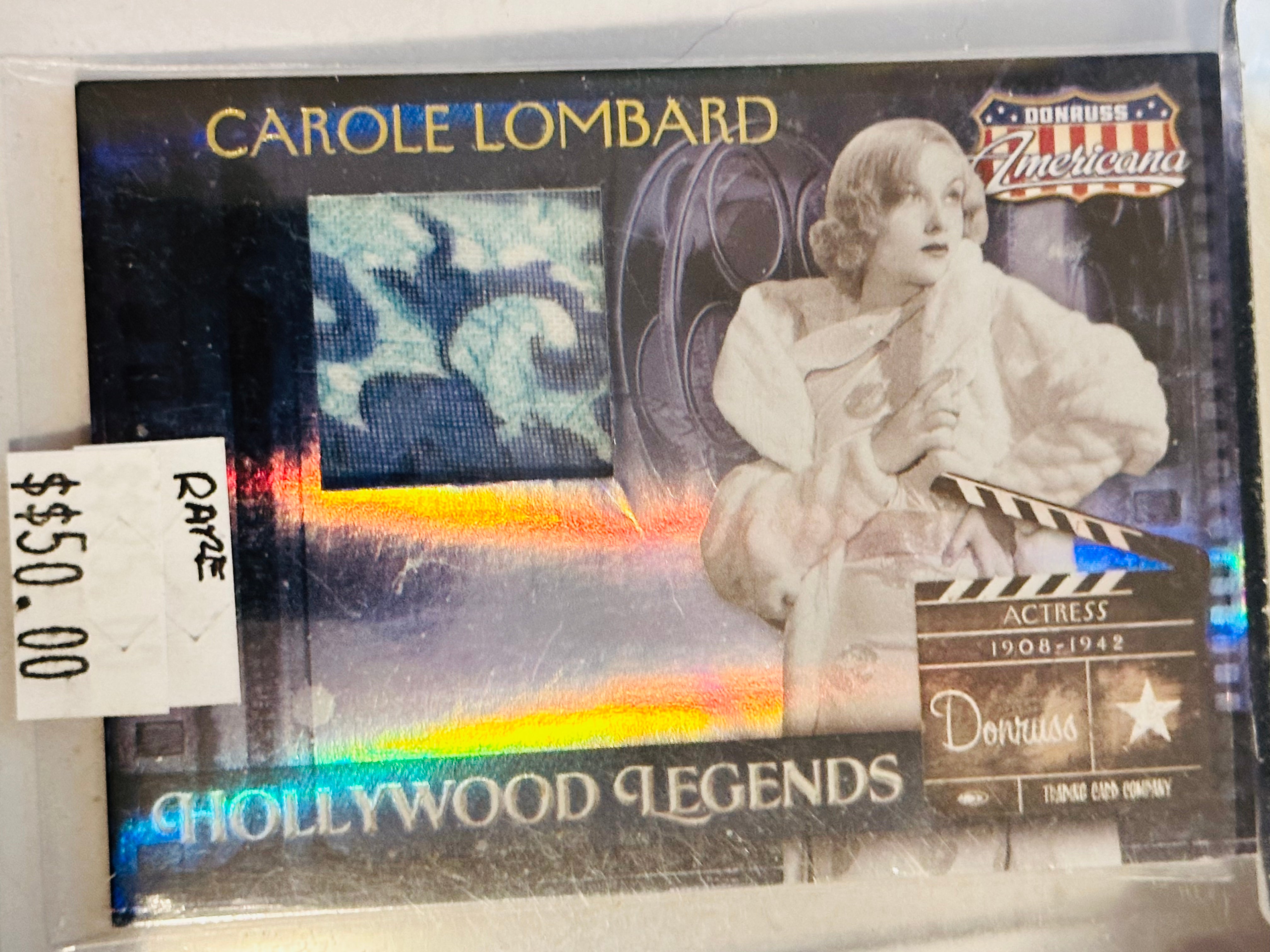 Carole Lombard rare movie memorabilia insert card Beckett graded