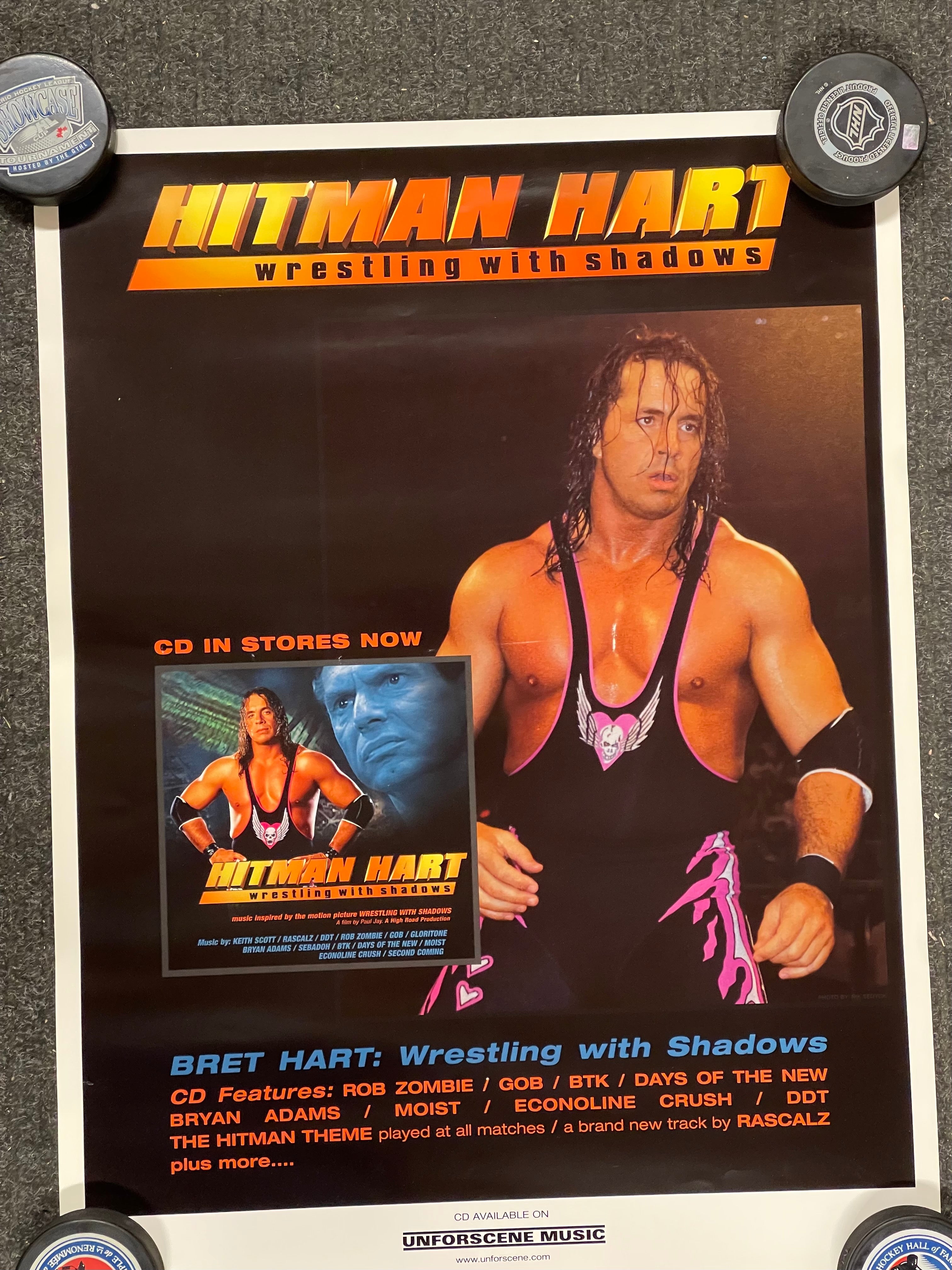 Brett Hart rare Wrestling movie poster 1990s