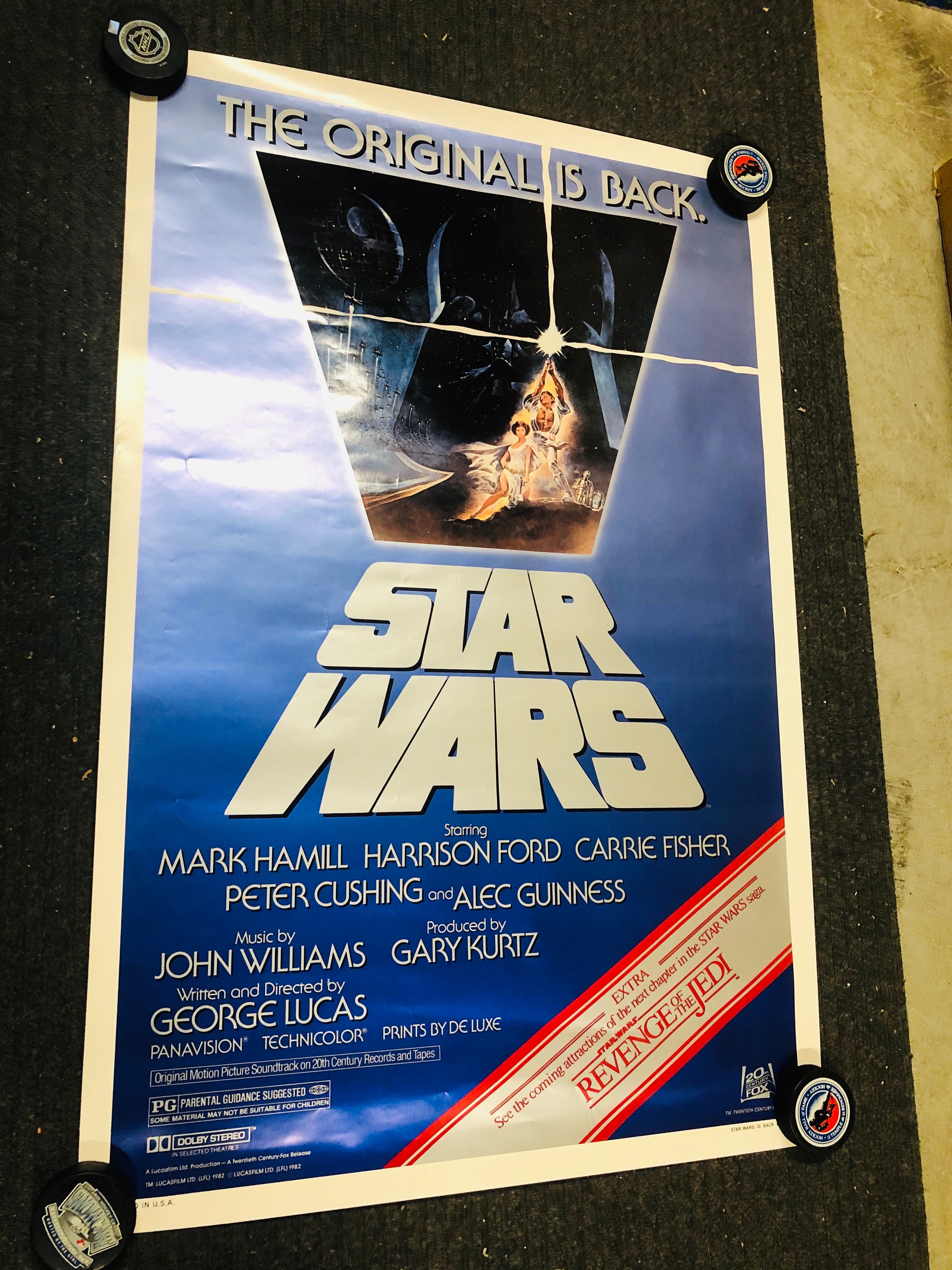 Star Wars movie rerelease original poster with Revenge of the Jedi rare preview