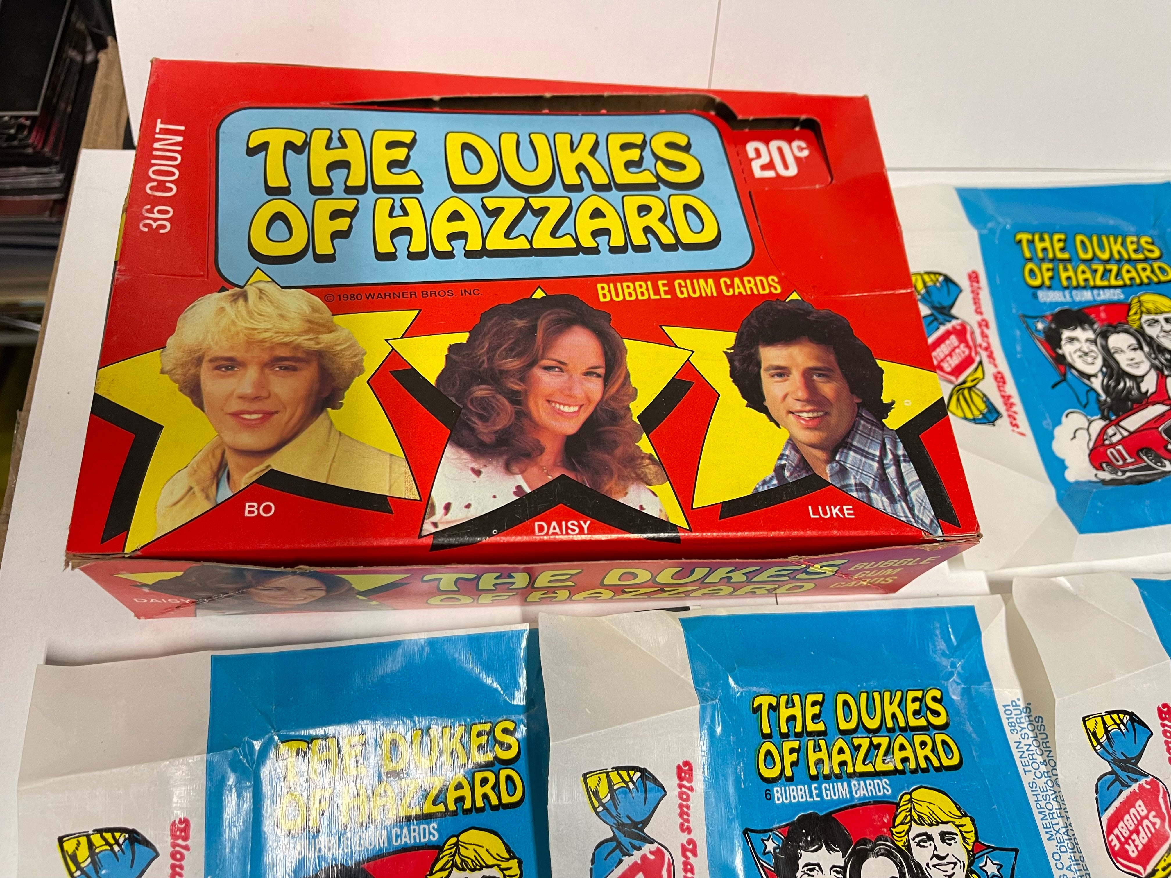 Dukes of Hazzard TV show rare empty display box with 4 wrappers 1981