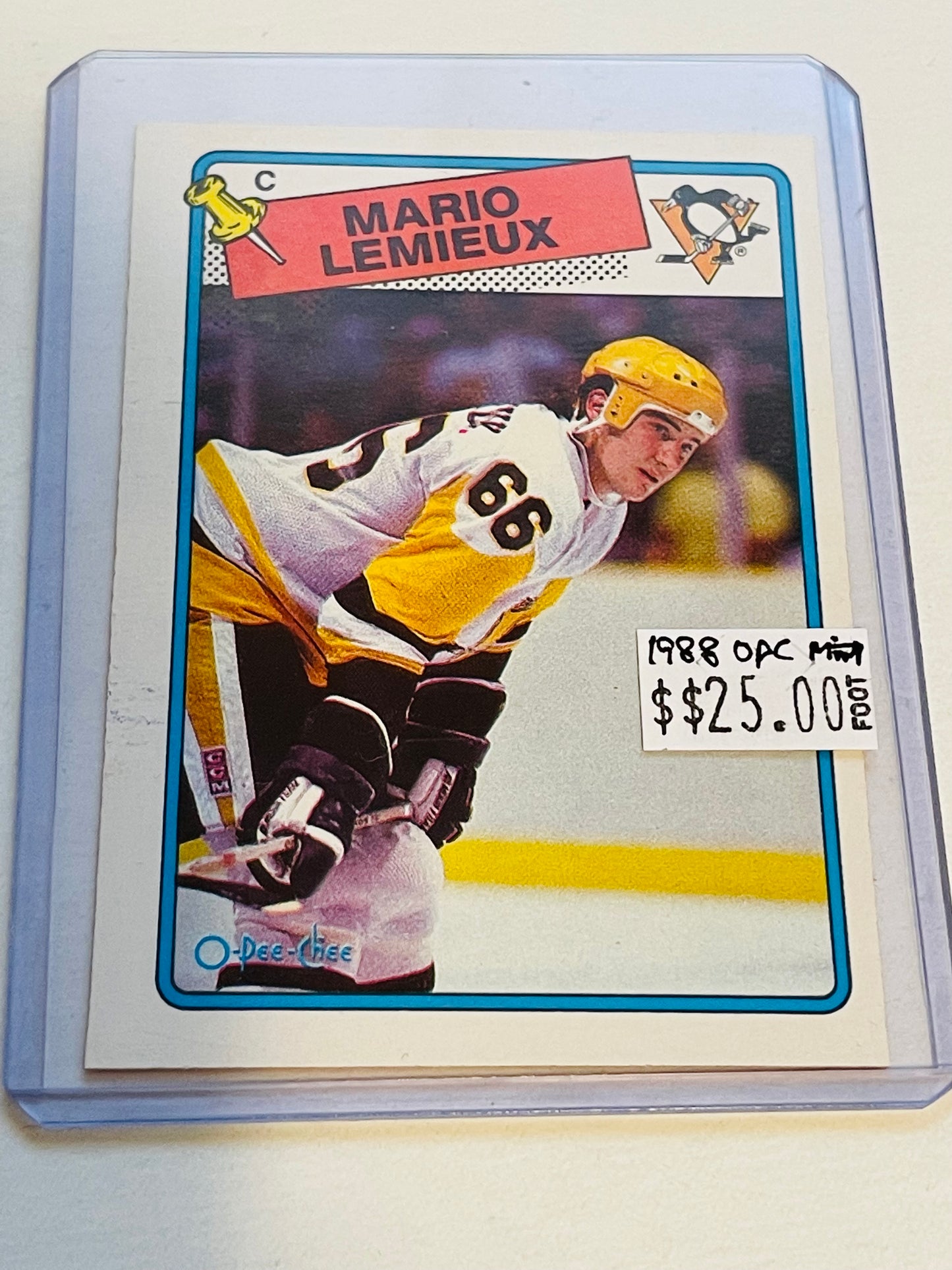 1988-89 O-pee-Chee Mario Lemieux hockey card