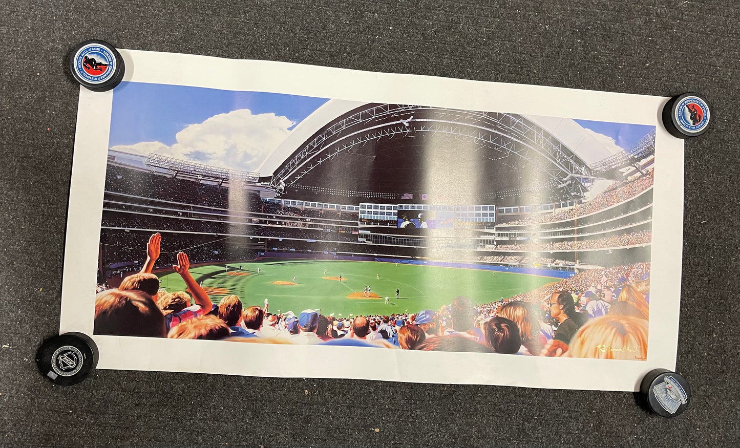 Toronto Blue Jays Skydome lithograph numbered autograph 20x39 autograph poster 1990s