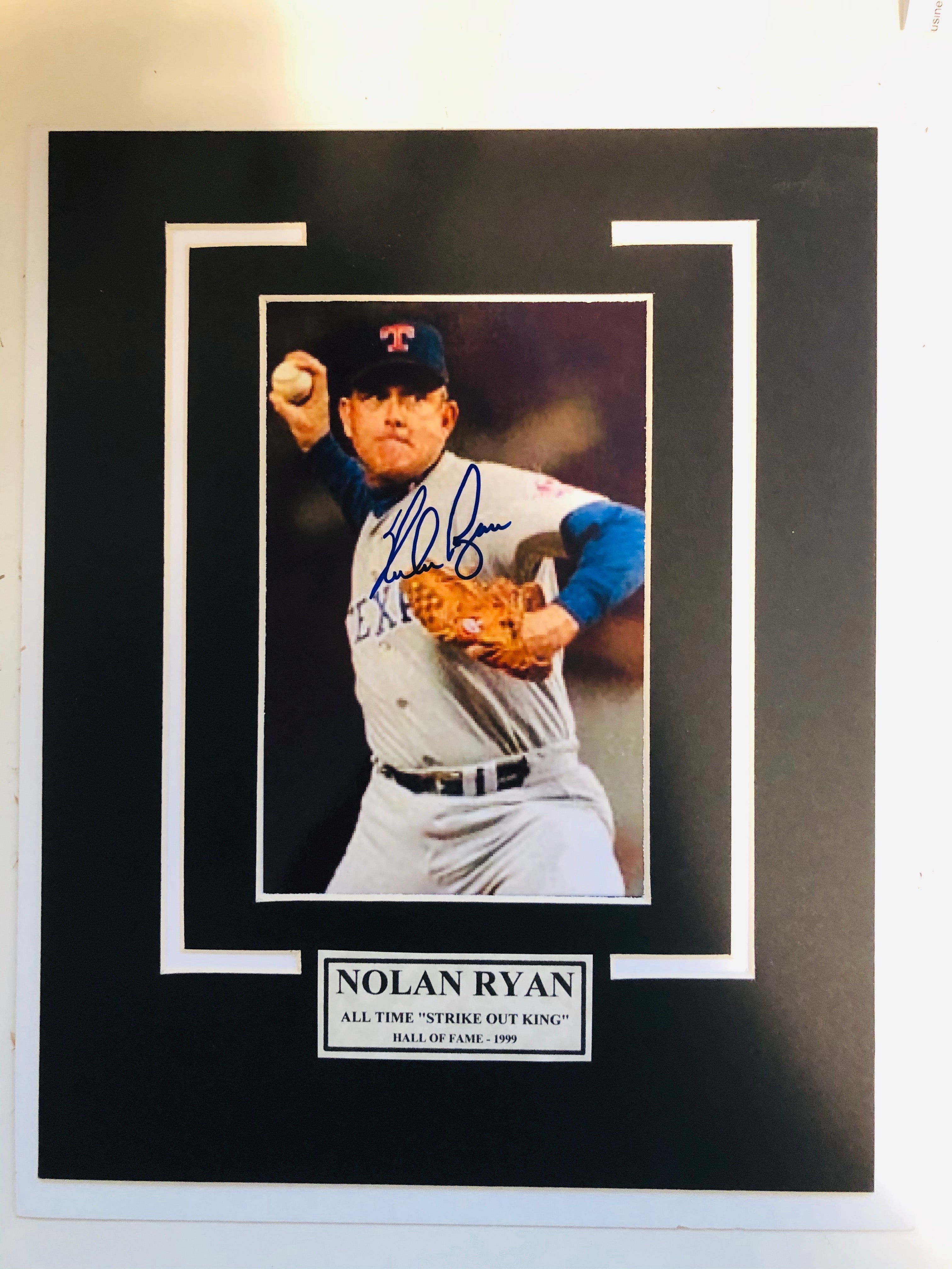 Nolan Ryan strike out king rare signed matted autograph with COA