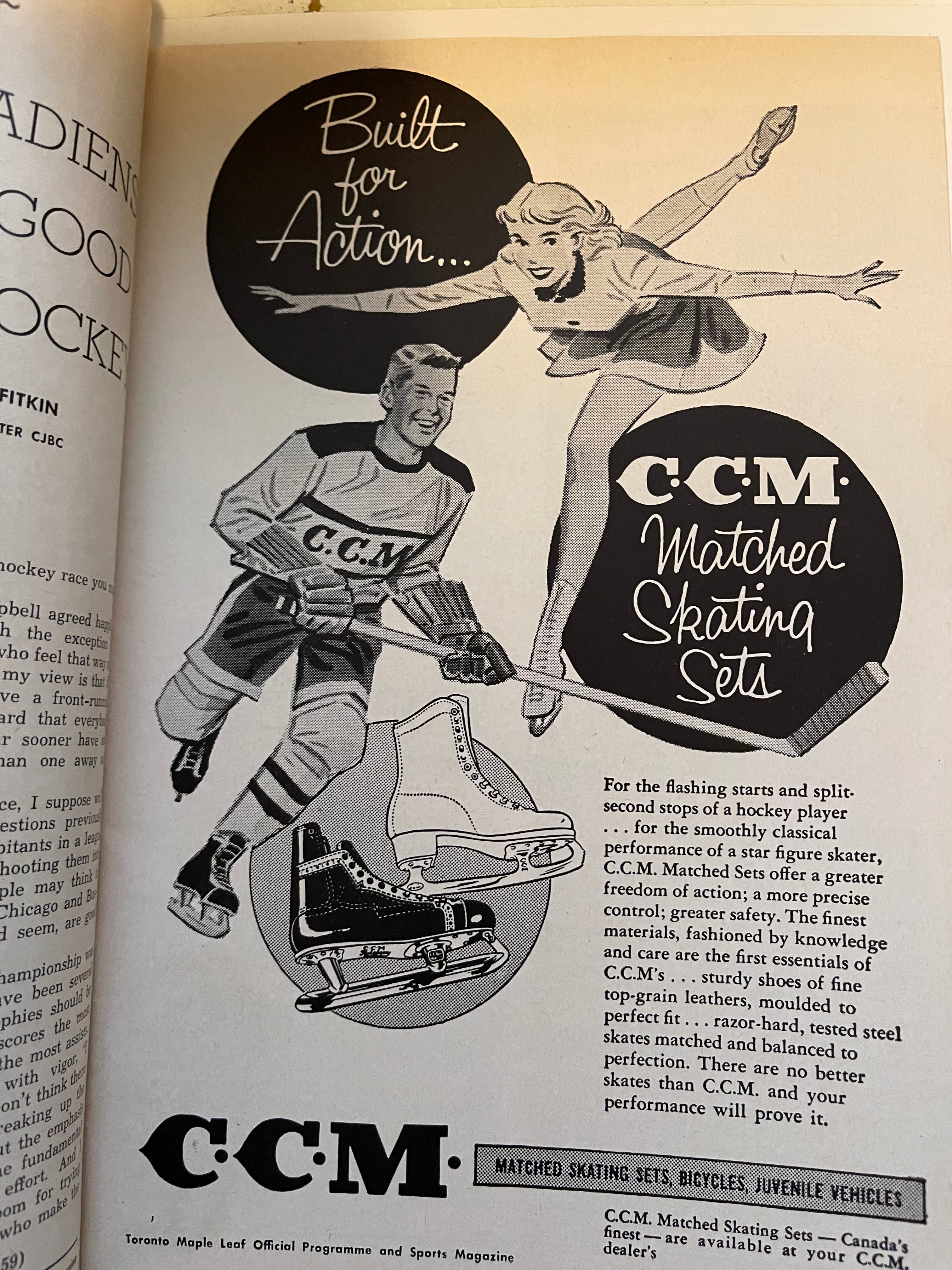 Maple Leaf Gardens original Leafs vs Canadiens hockey program 1959