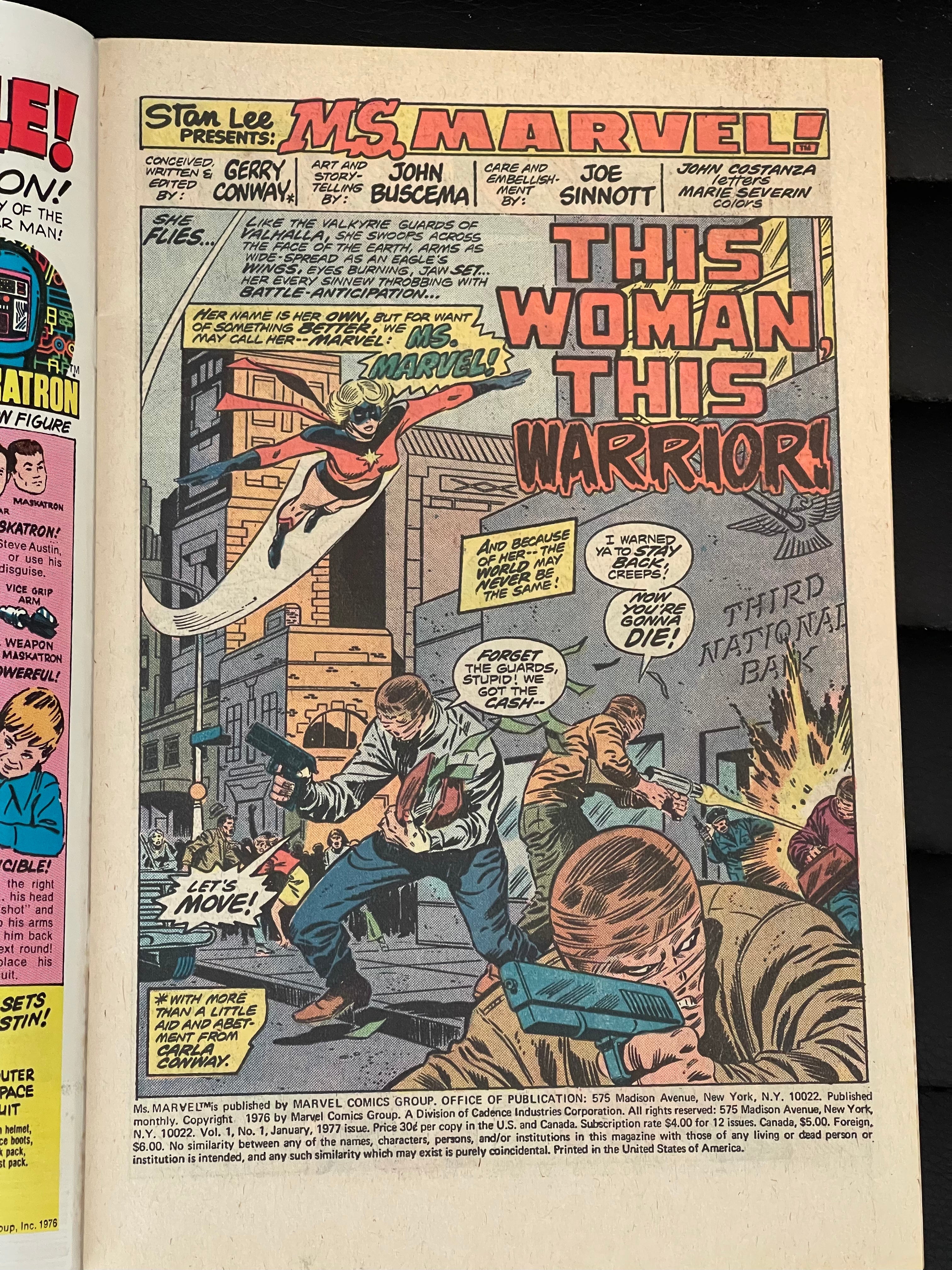 Ms. Marvel #1 high grade comic book 1977