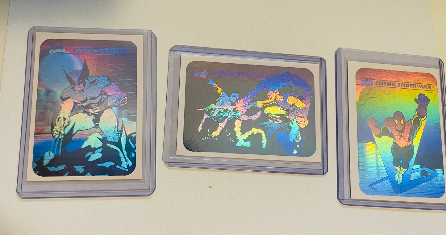 Marvel Universe series 1 skybox 3 hologram insert cards lot deal 1990