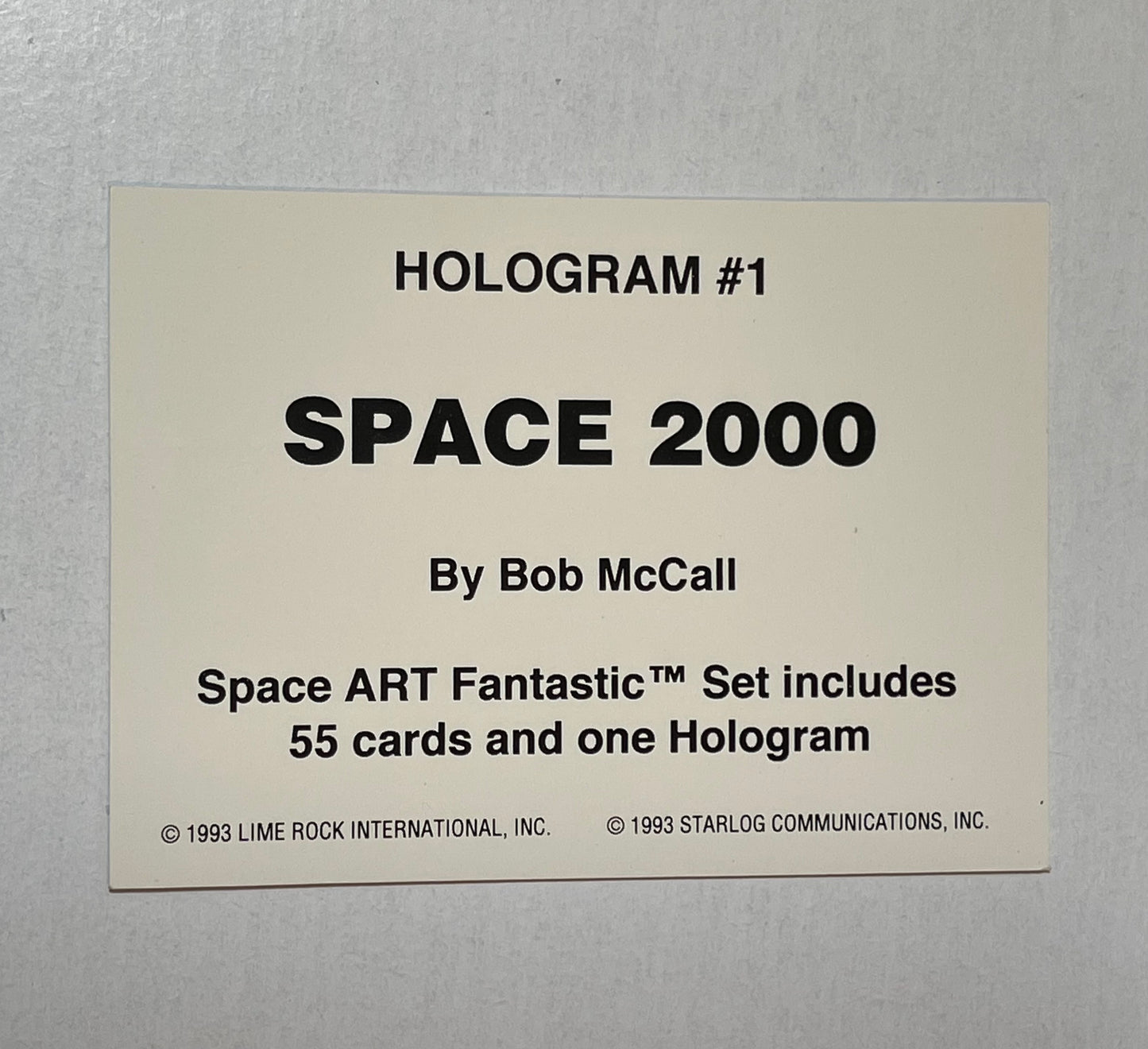 Space Art hologram insert card 1993