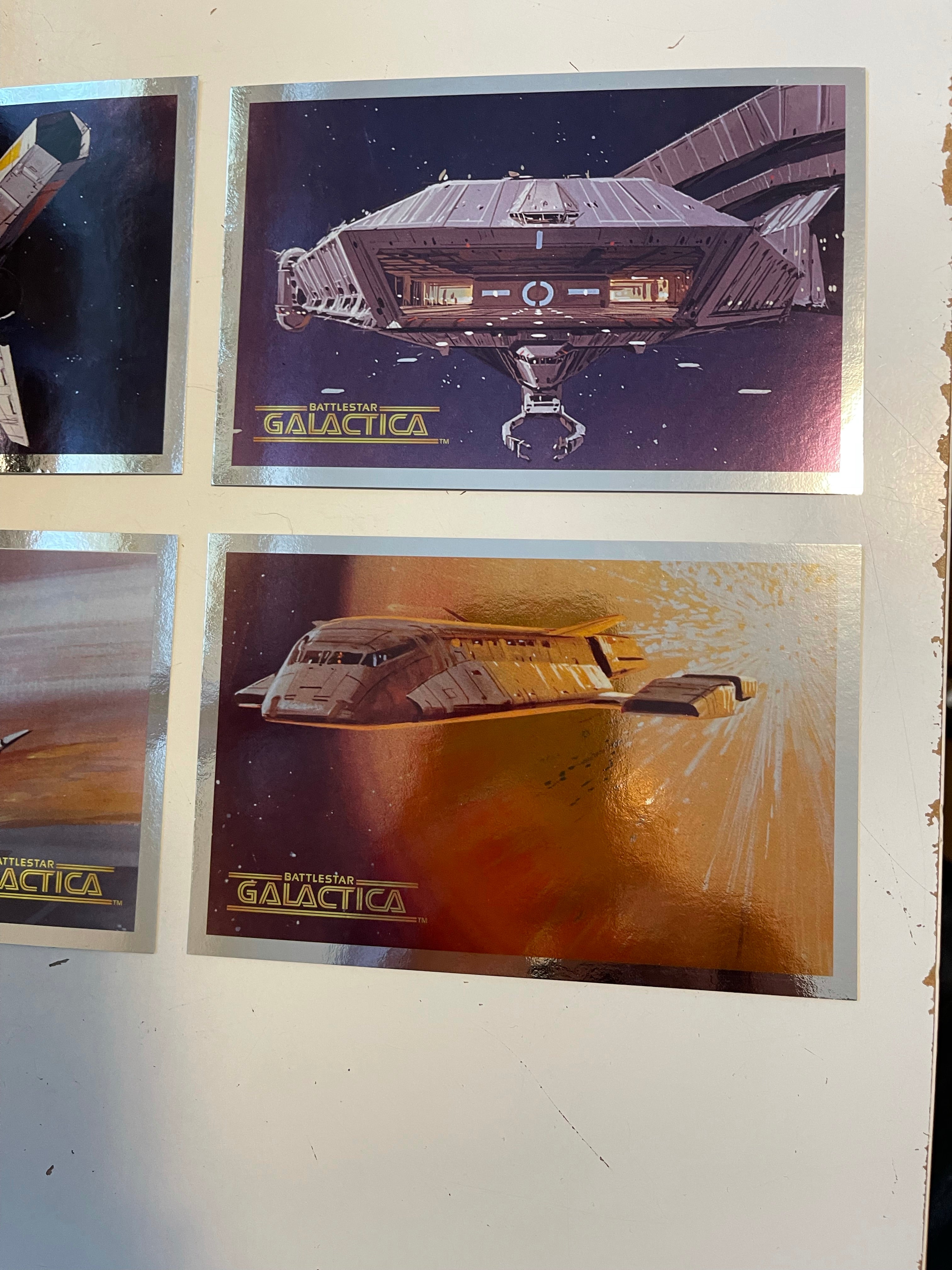 Battlestar Galactica rare 4 foil cards insert set 1997