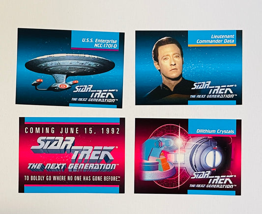 Star Trek Next Generation TV show rare 4 cards factory sealed promo set 1992