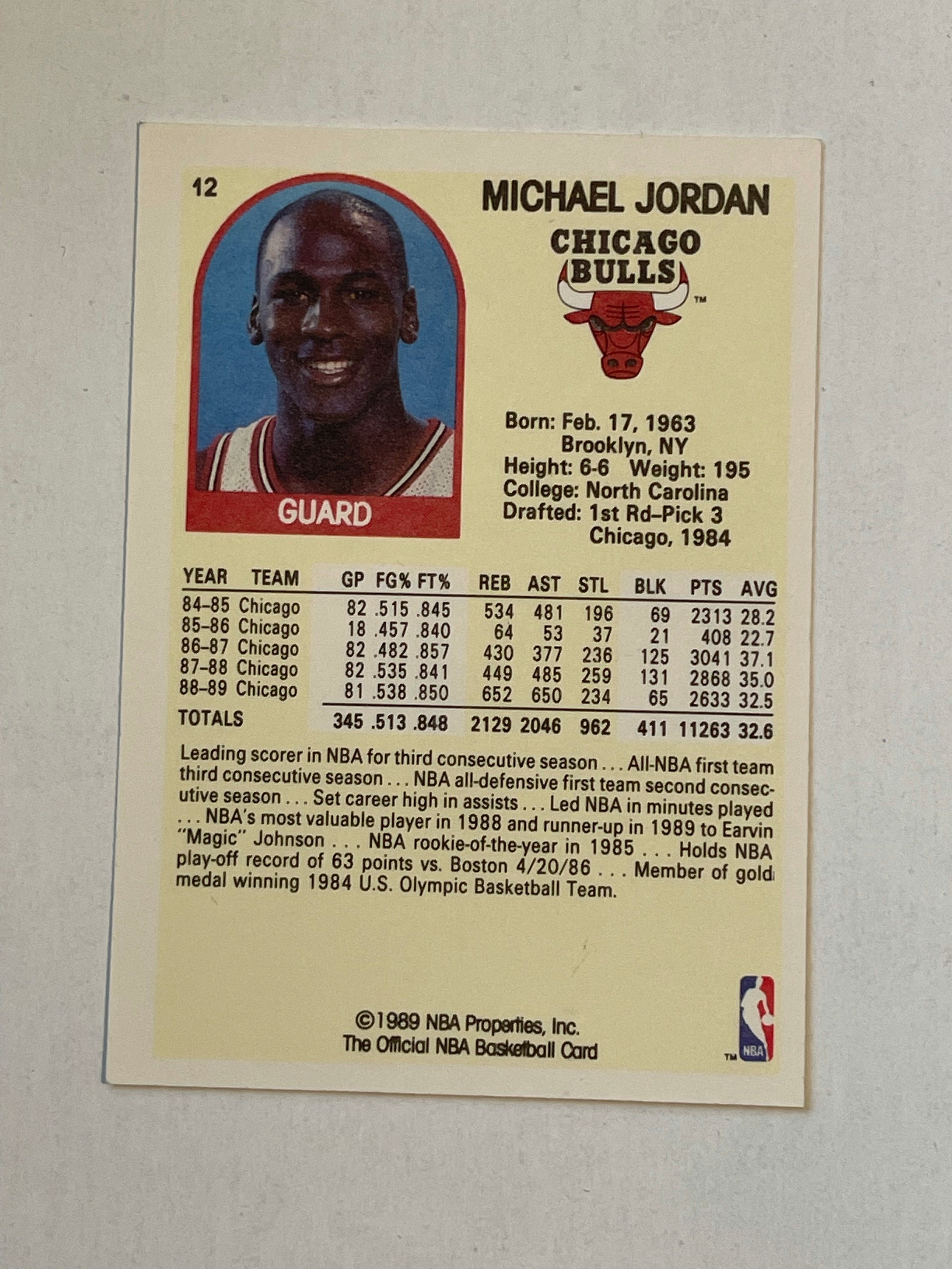 Michael Jordan Hoops Superstar yellow border basketball card 1989