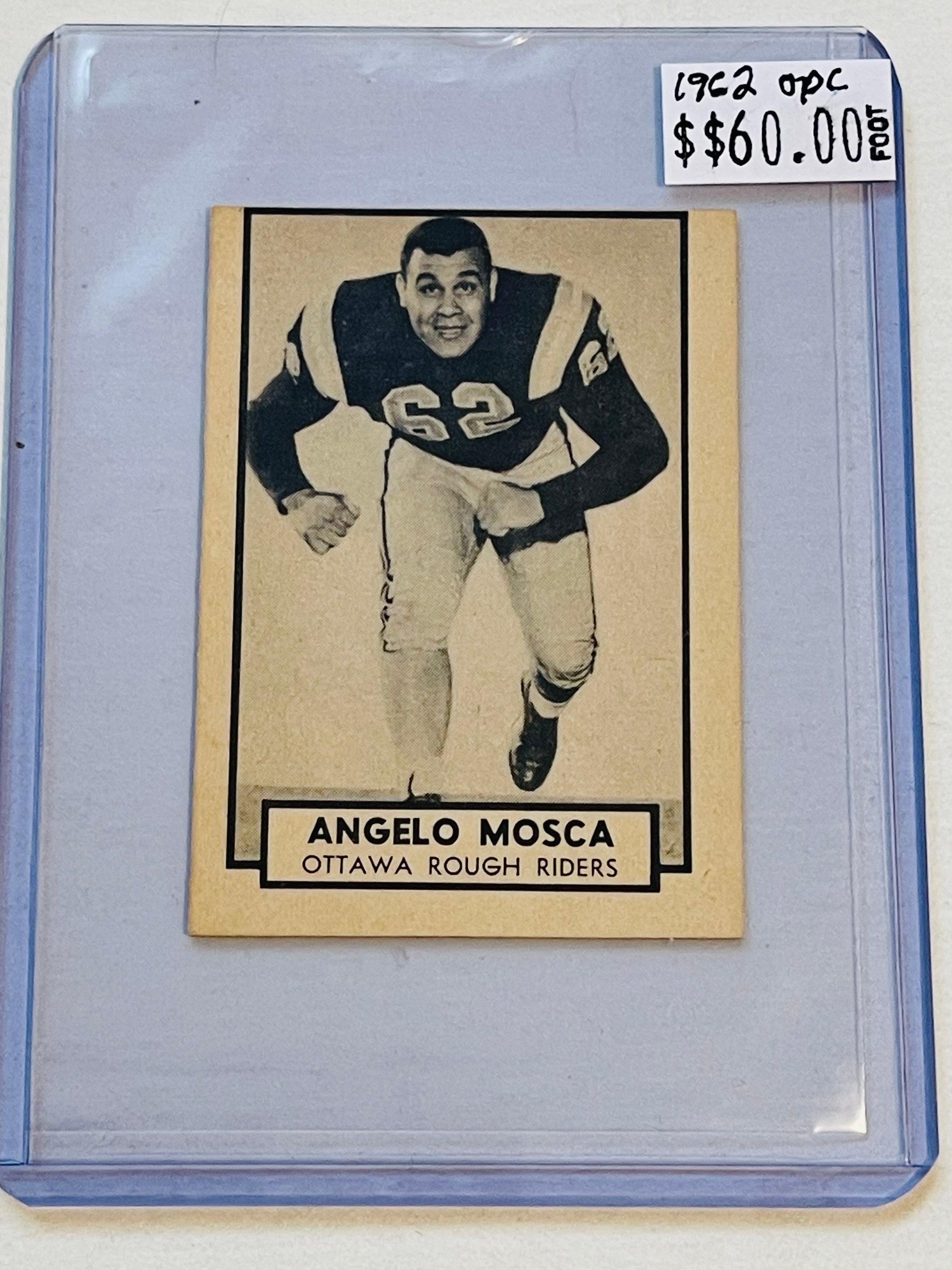 Angelo Mosca rare CFL opc football card 1962