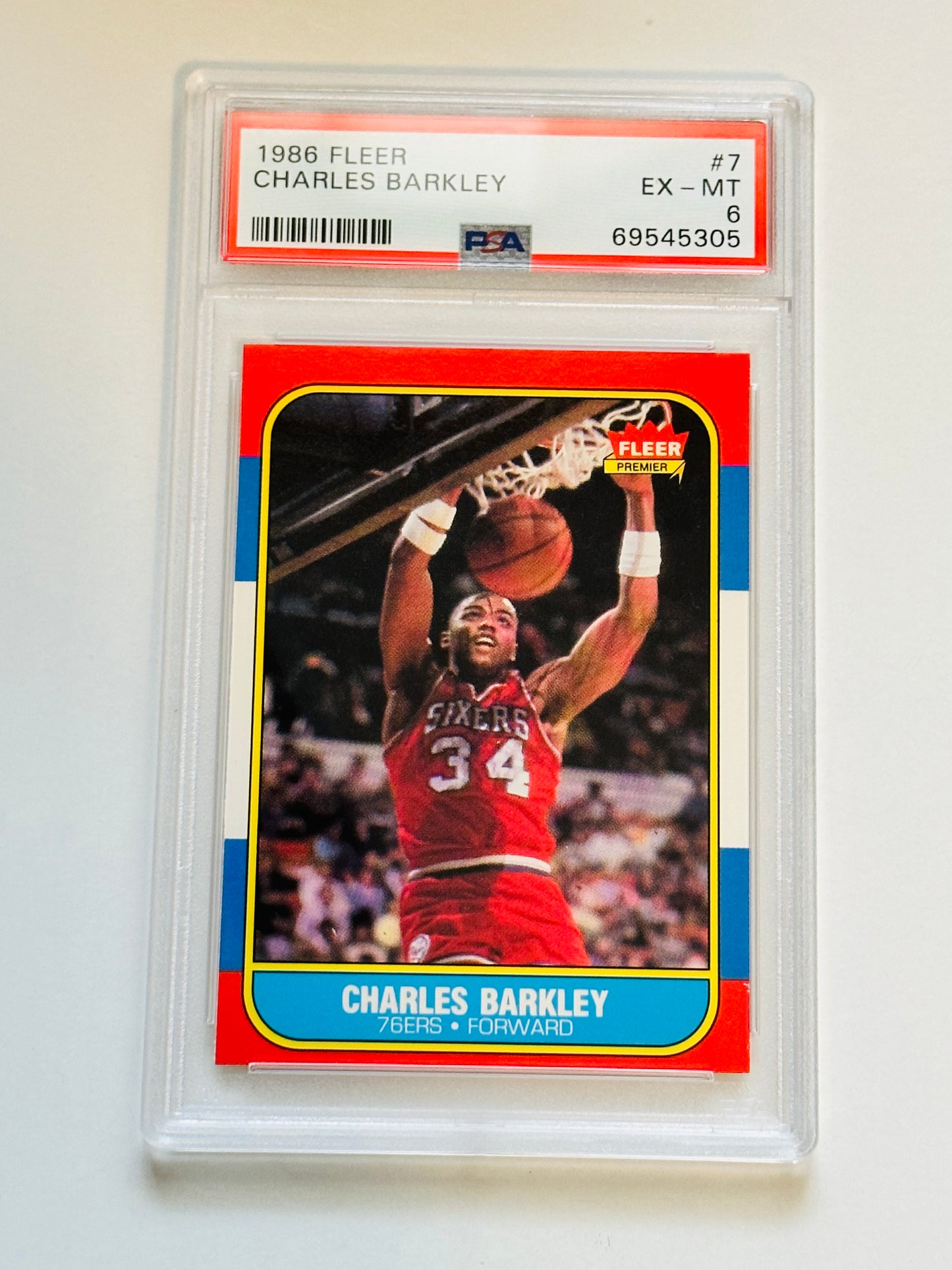 Charles Barkley Fleer Rookie PSA 6 high graded card 1986