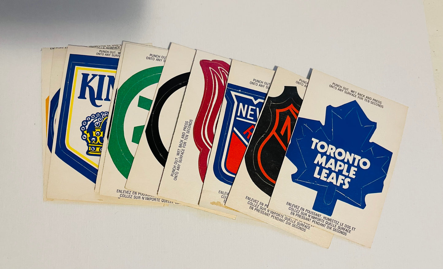 1970s hockey 12 team logo punch out insert cards lot deal