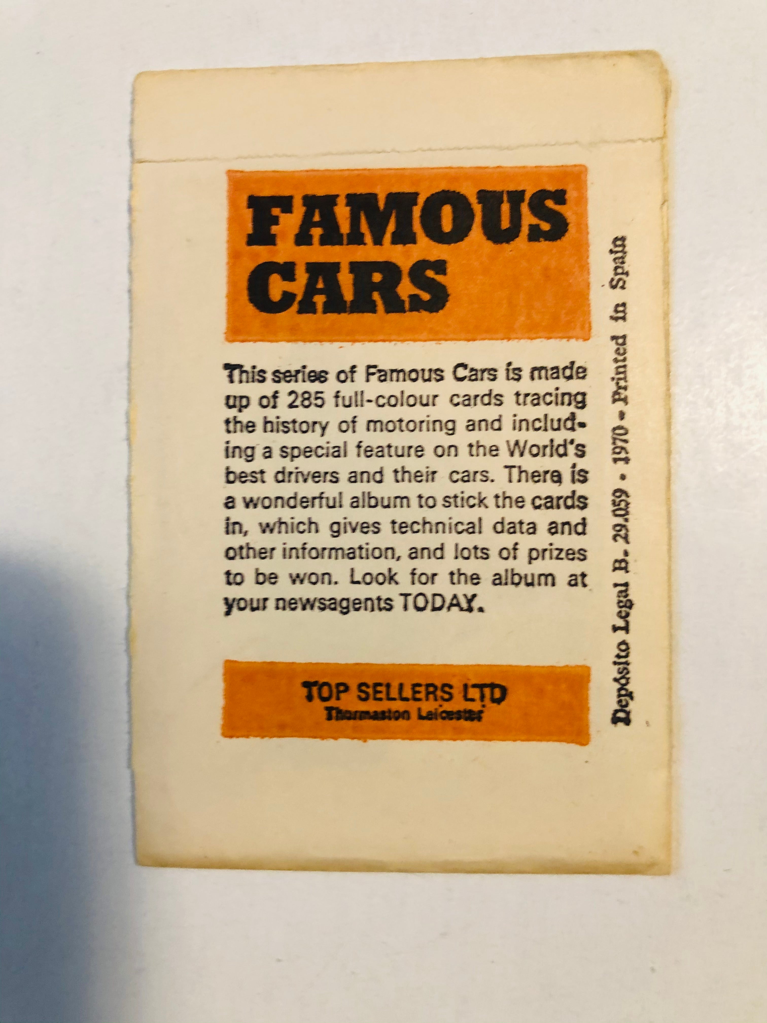 Formula 1 Racing rare sealed cards pack 1970