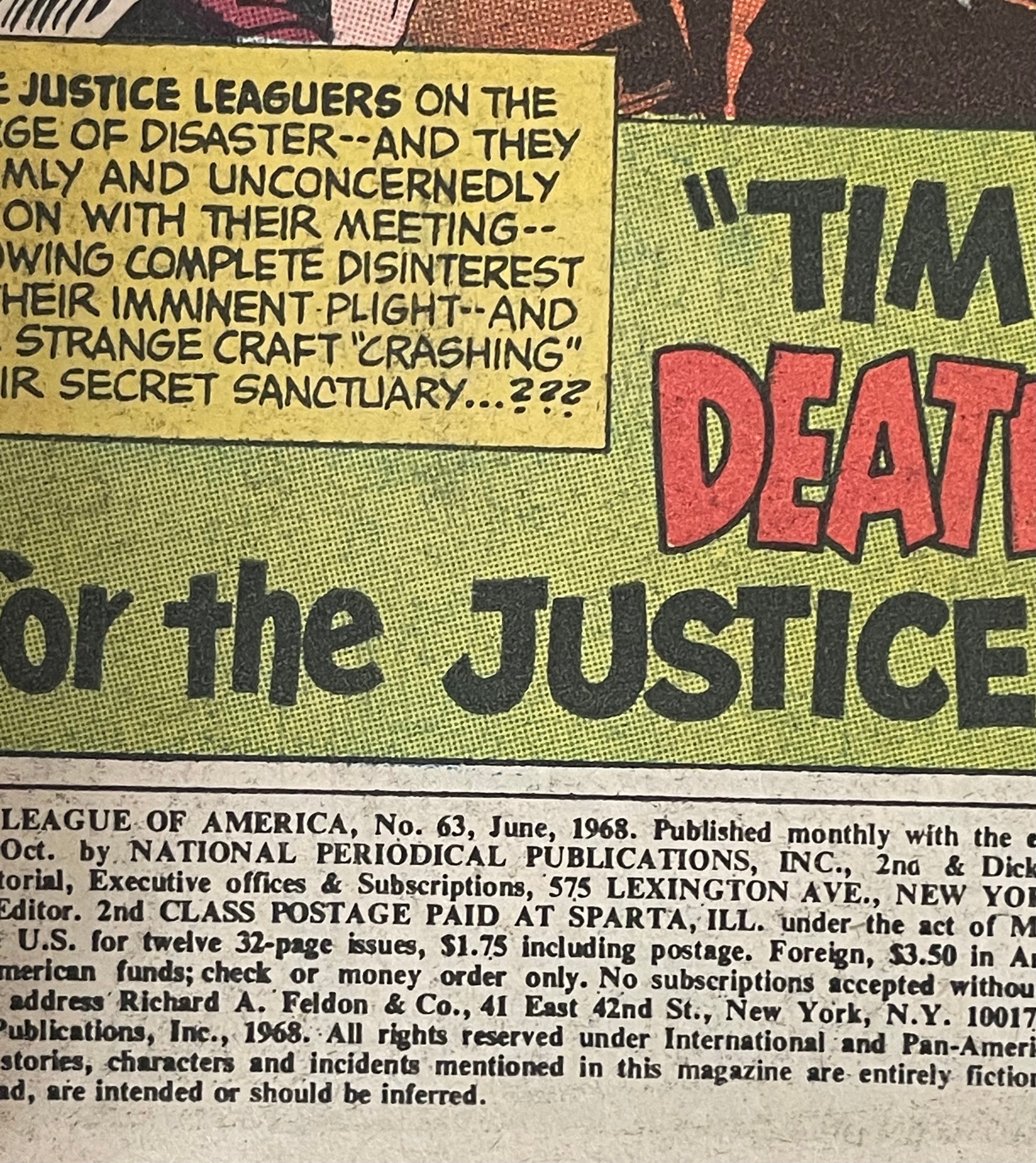 Justice League #63 comic 1968
