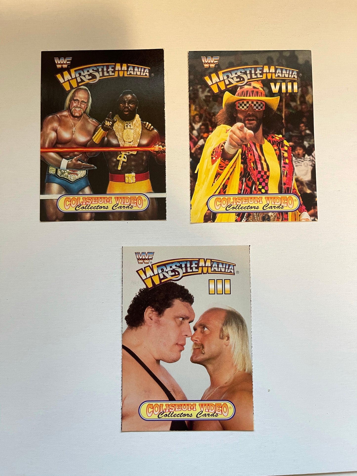 WWF Hulk Hogan vs Andre the Giant 3 cards rare video inserts set 1992