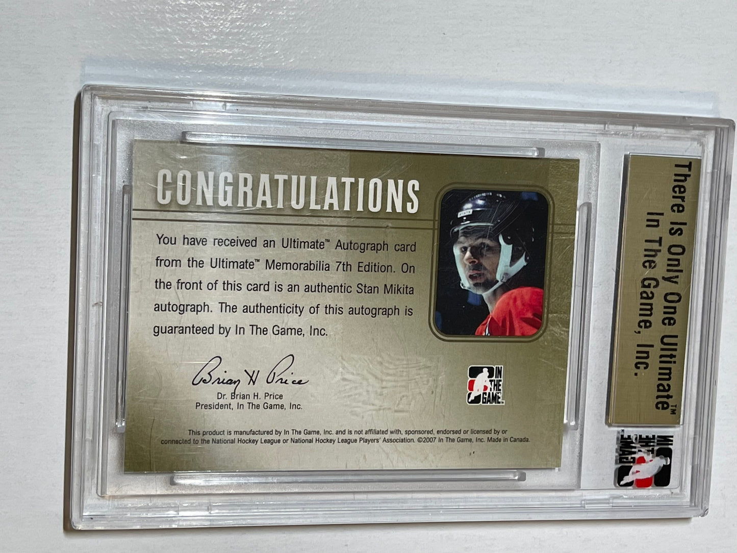 Stan Mikita rare numbered autograph insert hockey card 10/50