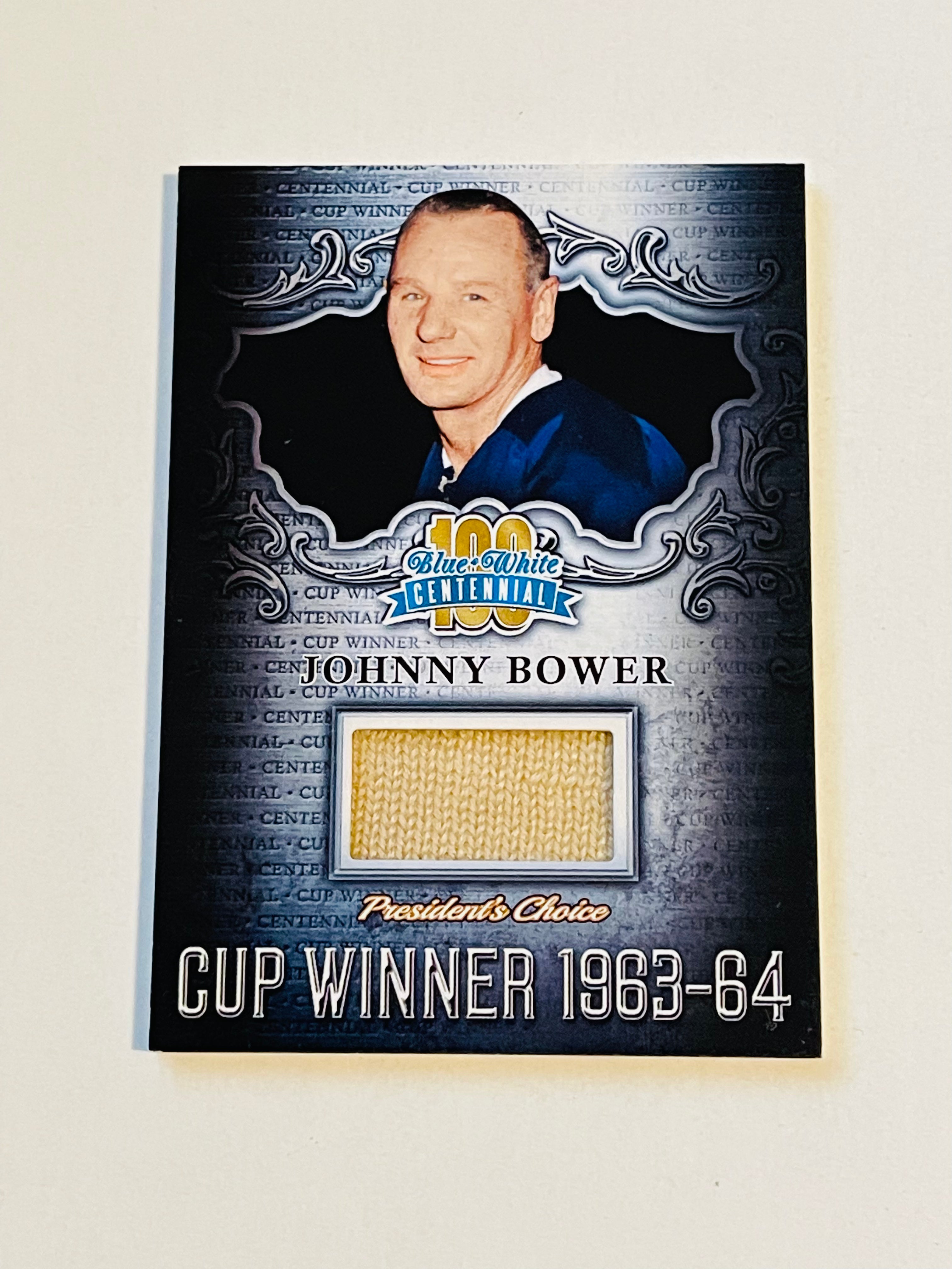Toronto Maple Leafs Johnny Bower rare memorabilia insert hockey card 2/5